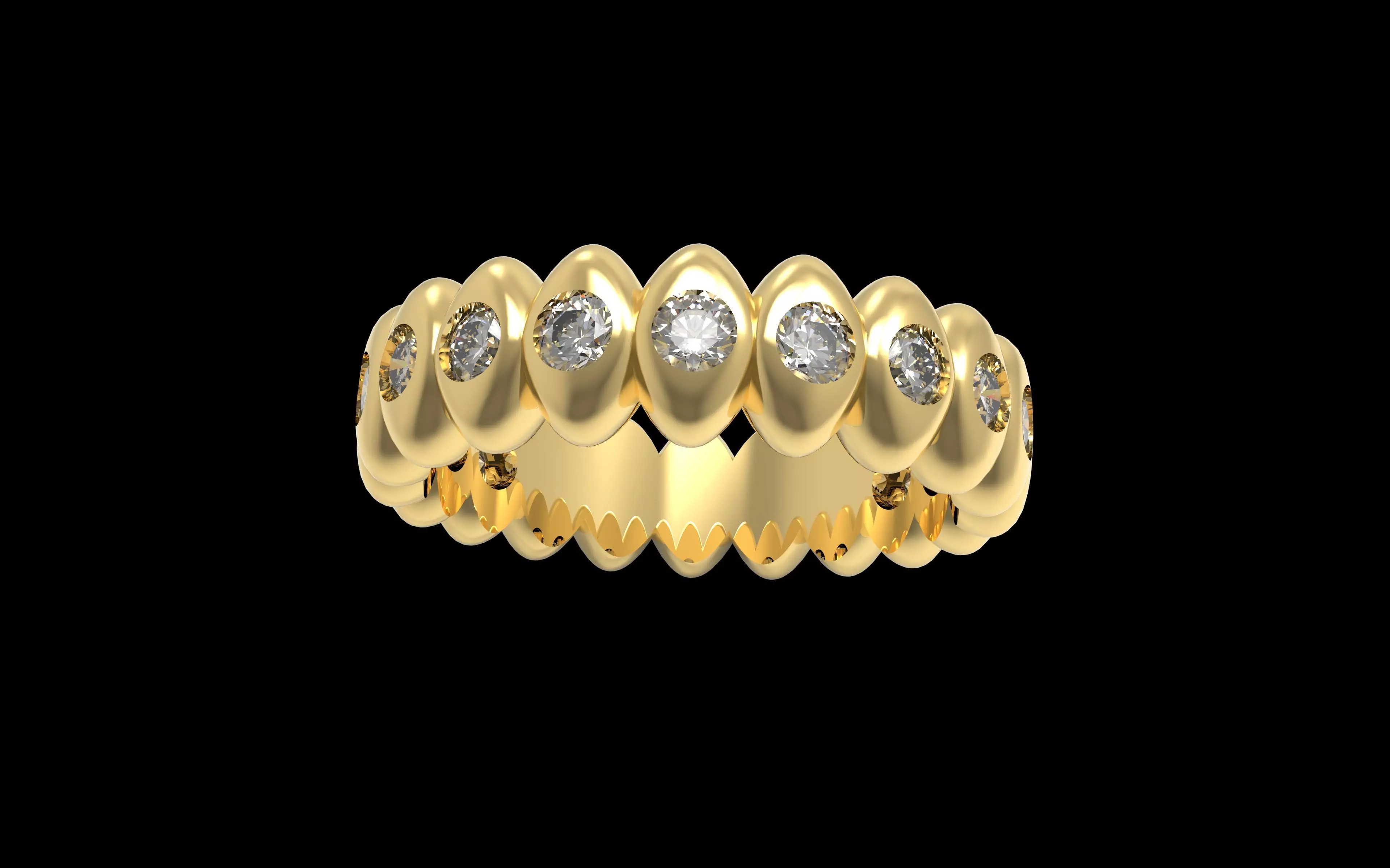 Rainbow Multicoloured Gemstone Eternity Ring 16 5 mm 3D print model_0