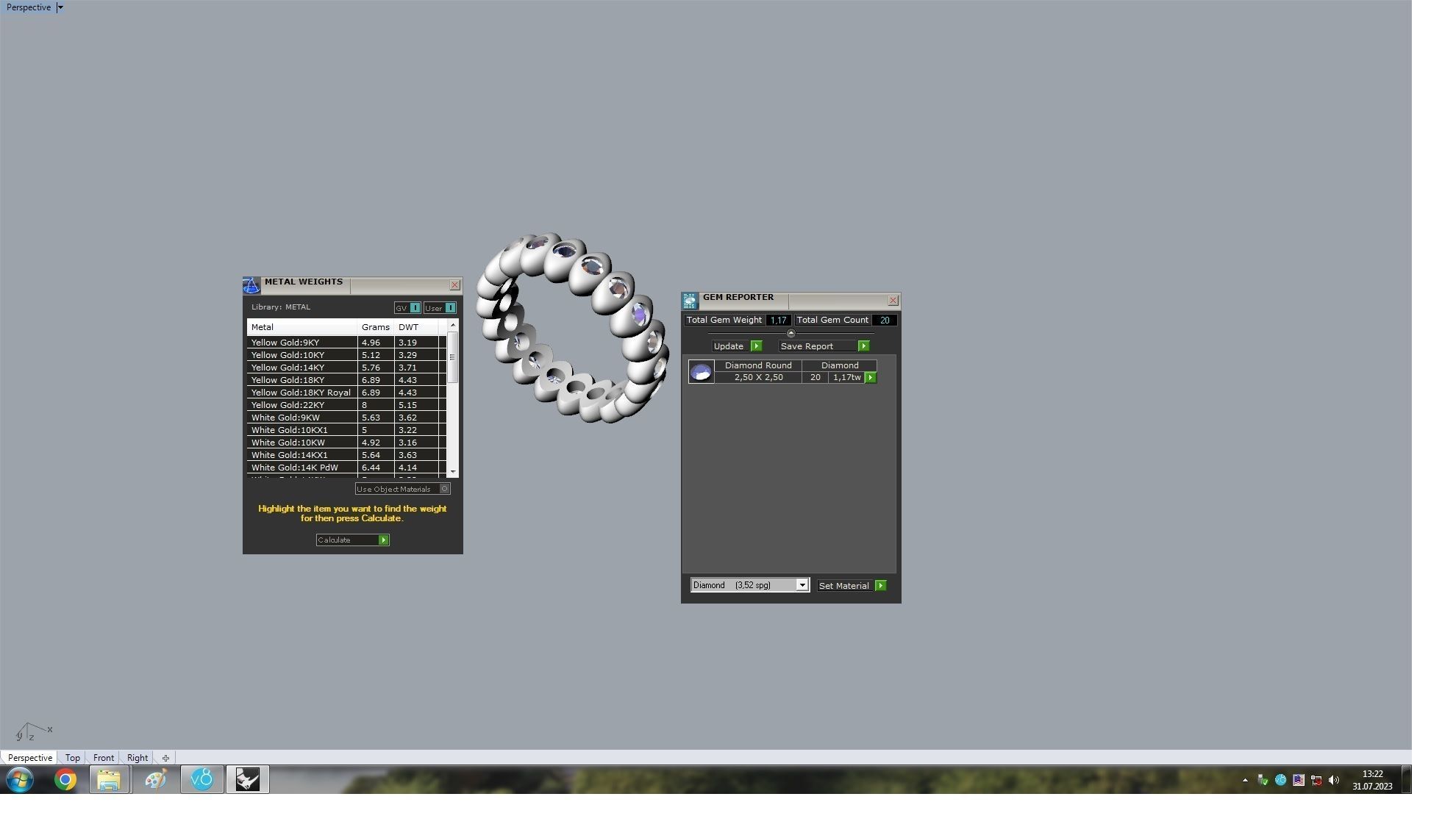 Rainbow Multicoloured Gemstone Eternity Ring 16 5 mm 3D print model_8