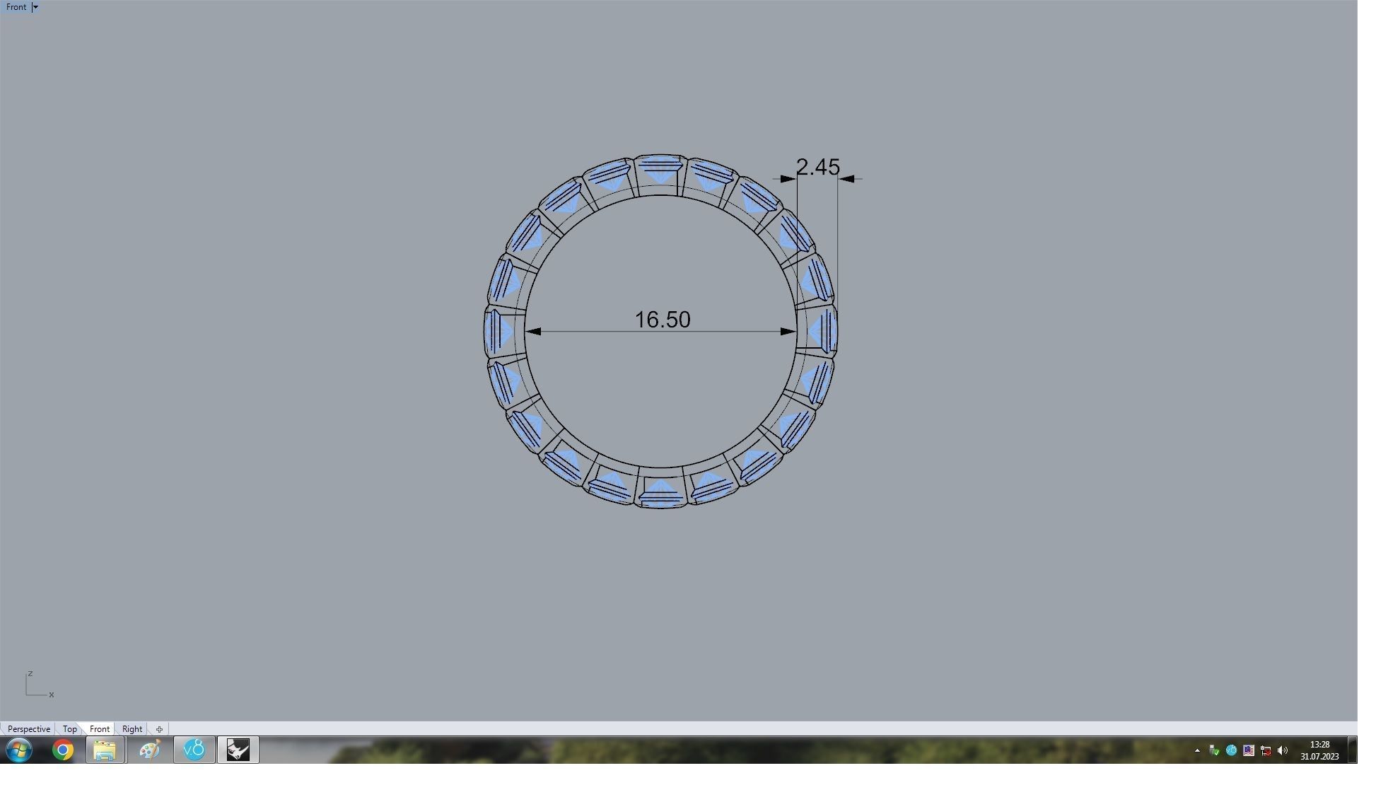 Rainbow Multicoloured Gemstone Eternity Ring 16 5 mm 3D print model_4