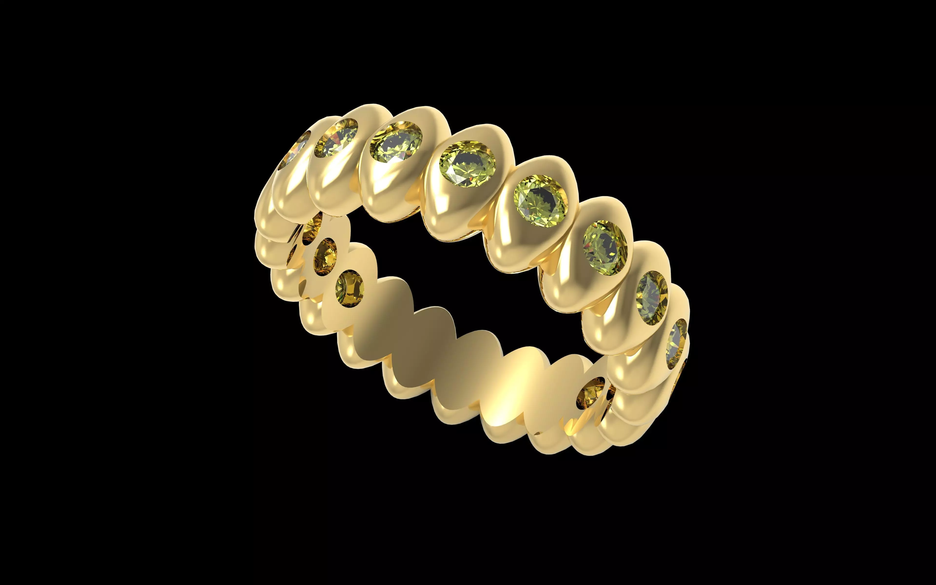 Rainbow Multicoloured Gemstone Eternity Ring 16 5 mm 3D print model_19