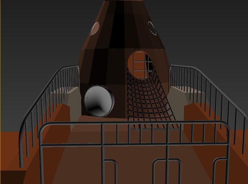 Animal theme dog children playground equipment 3D model_9