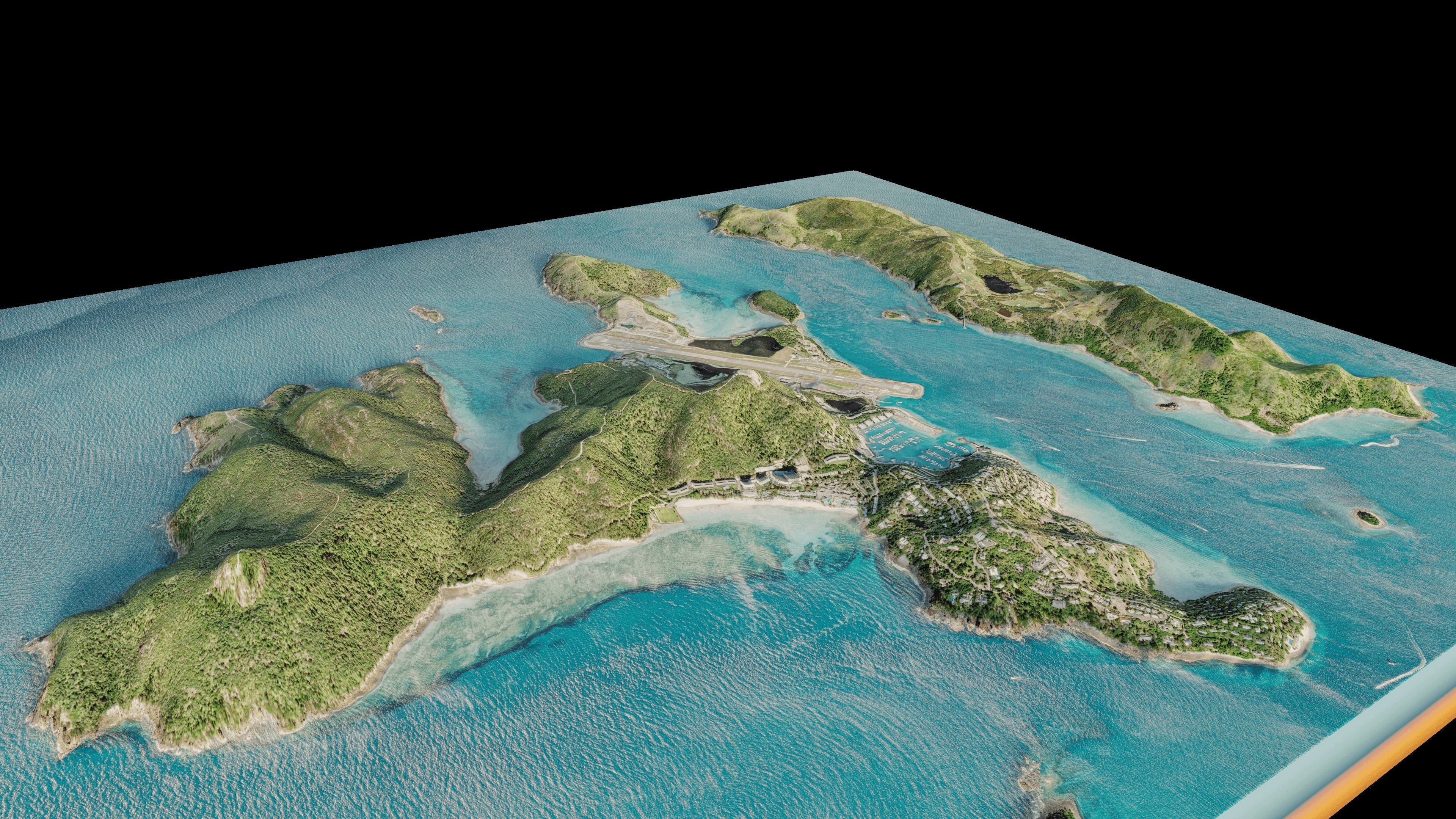 Hamilton Island and dent island full 3d model terrain 3D model_7