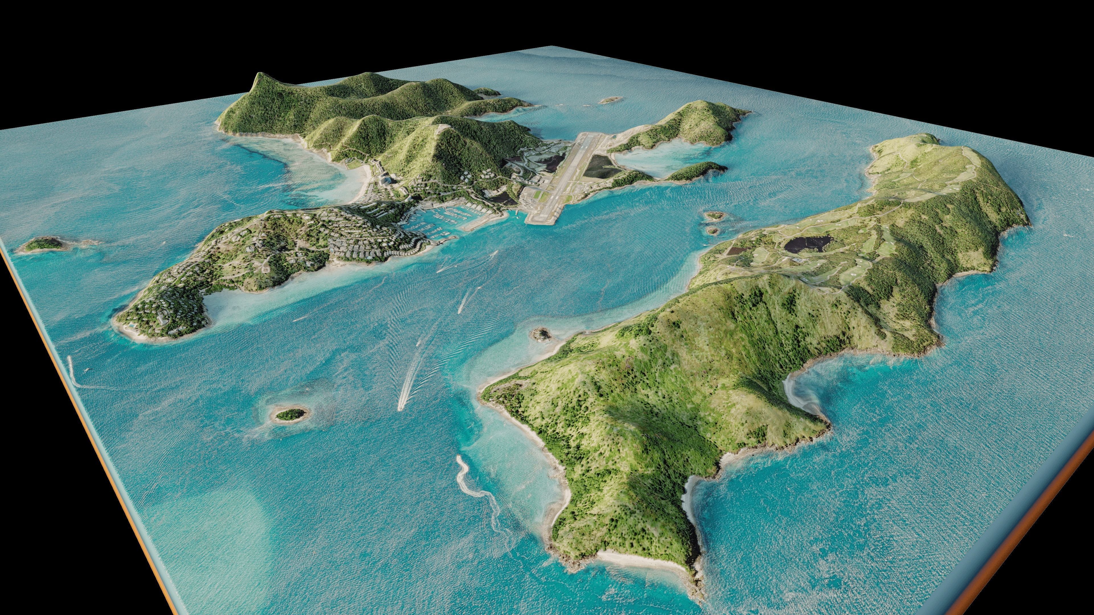 Hamilton Island and dent island full 3d model terrain 3D model_5