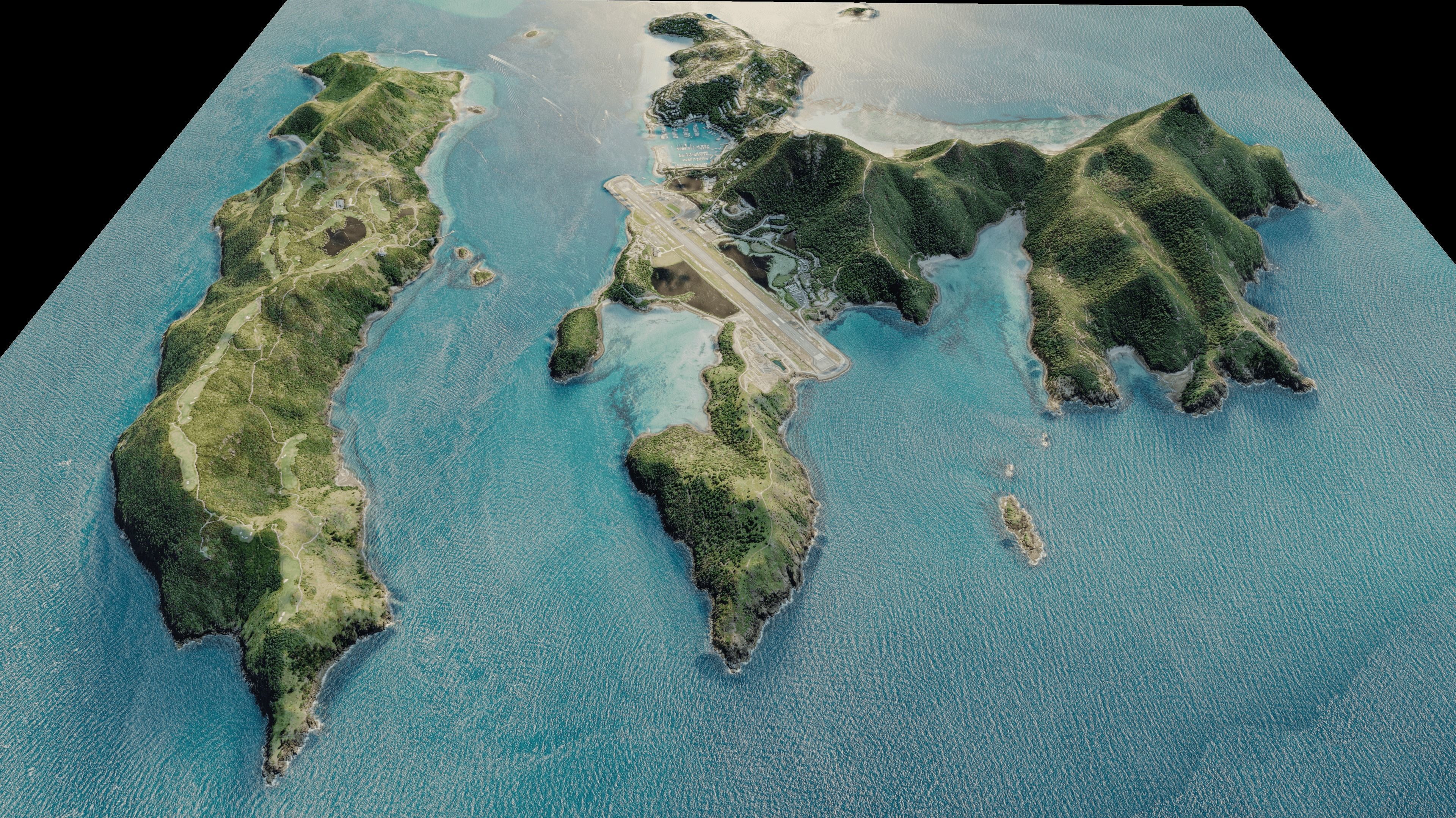 Hamilton Island and dent island full 3d model terrain 3D model_3