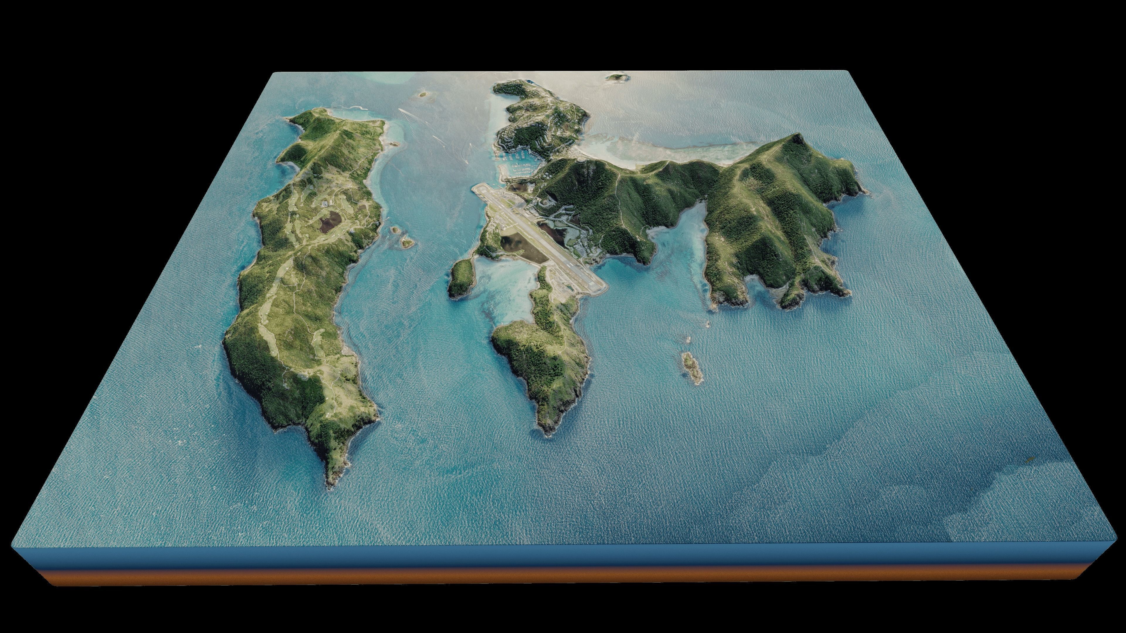 Hamilton Island and dent island full 3d model terrain 3D model_6