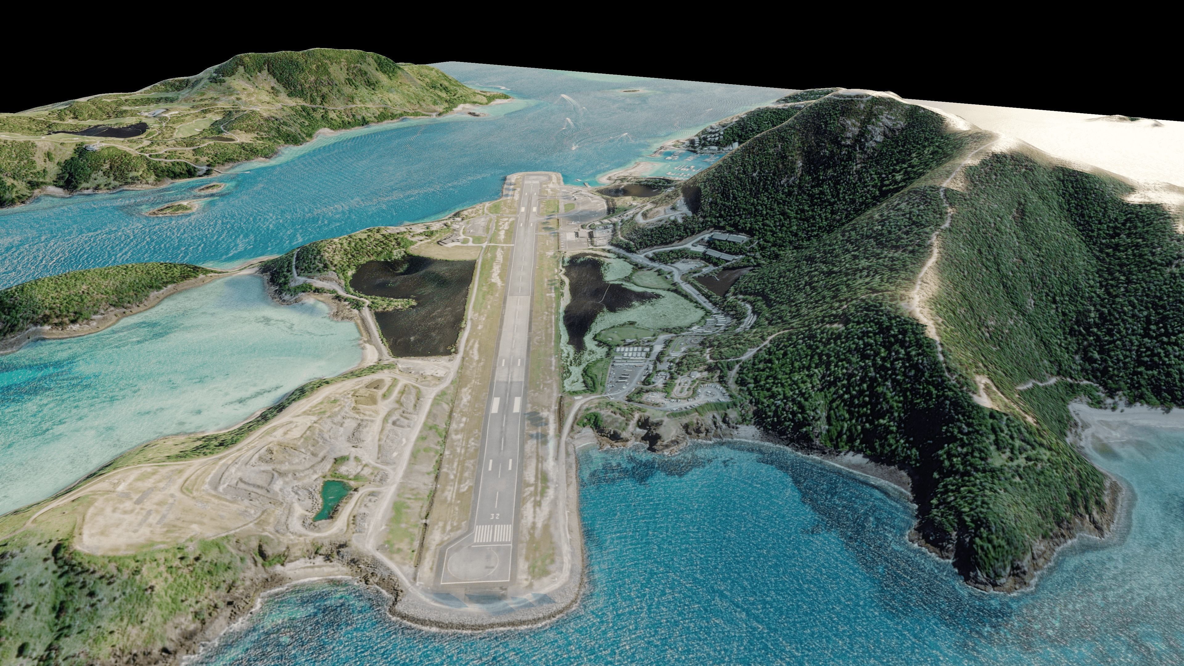Hamilton Island and dent island full 3d model terrain 3D model_1