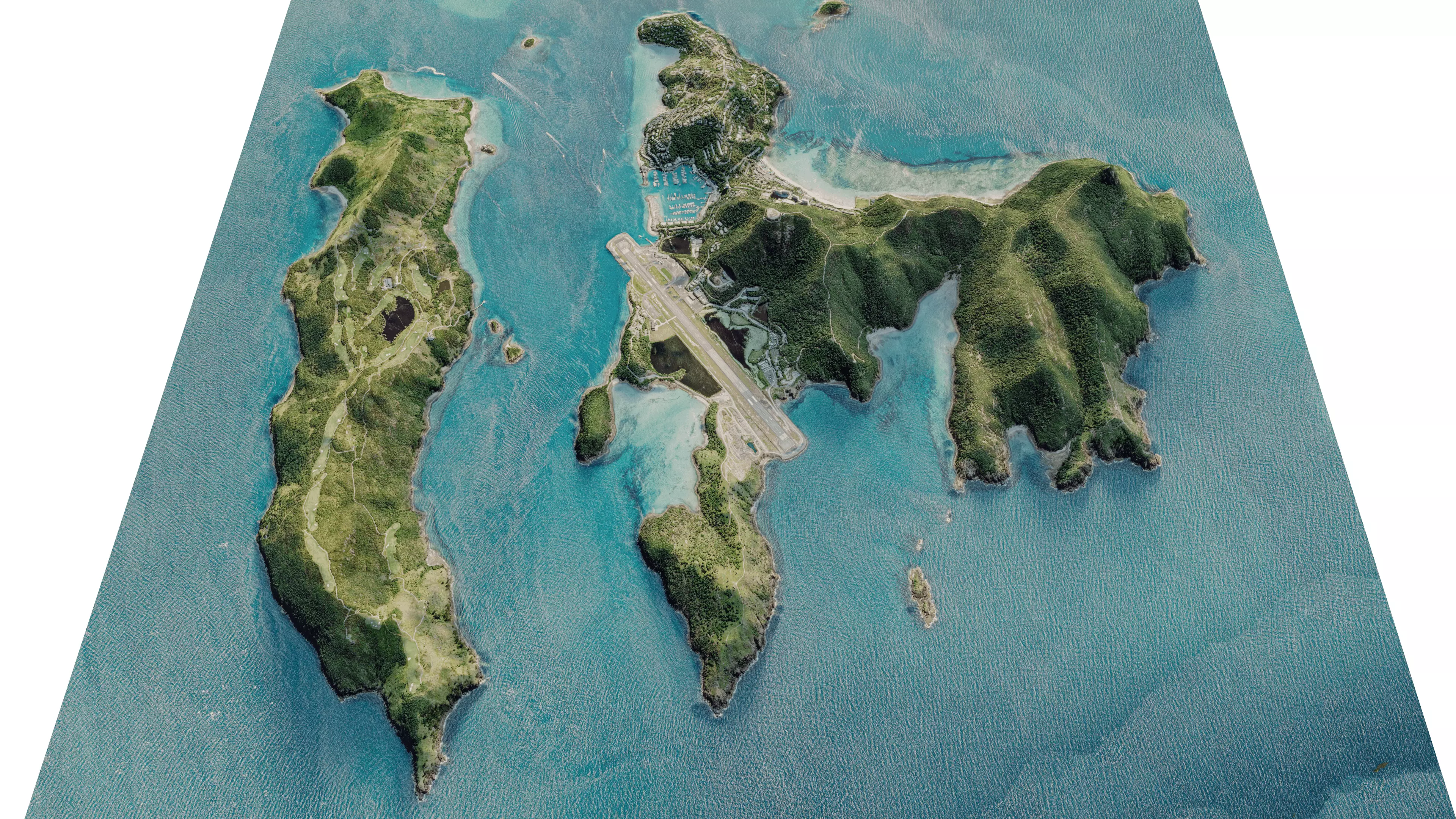 Hamilton Island and dent island full 3d model terrain 3D model_0