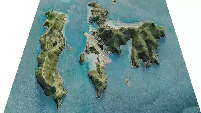 Hamilton Island and dent island full 3d model terrain 3D model