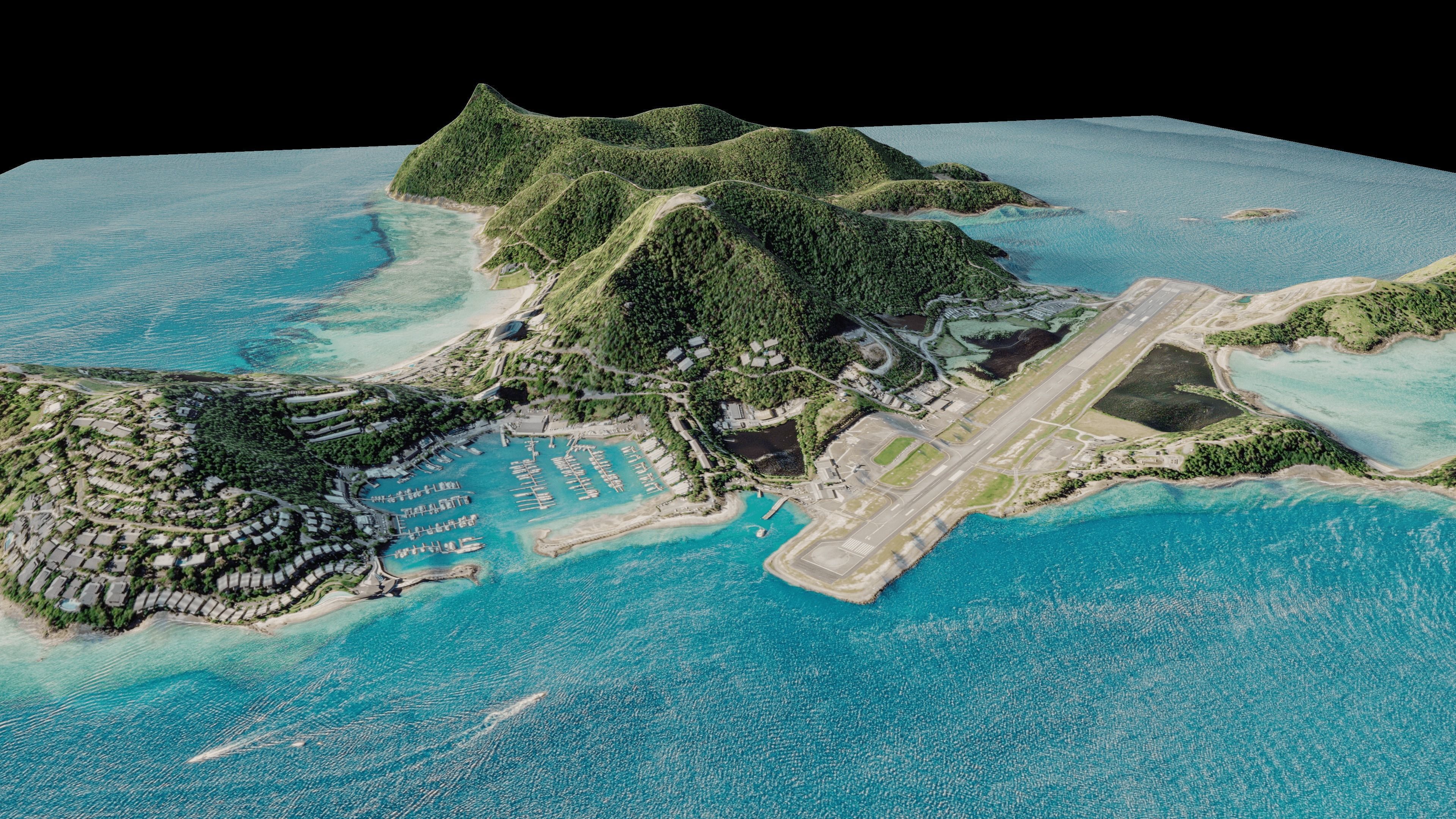 Hamilton Island and dent island full 3d model terrain 3D model_8