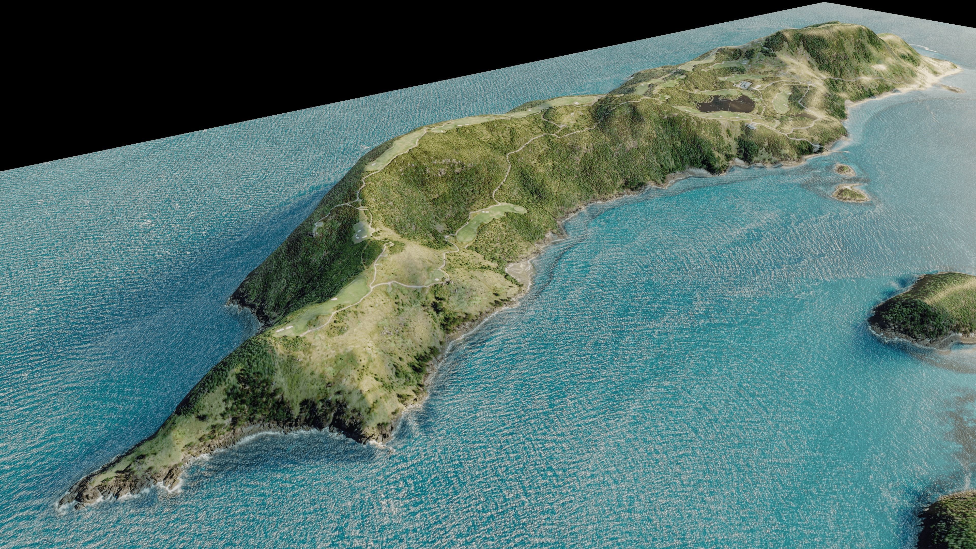 Hamilton Island and dent island full 3d model terrain 3D model_2