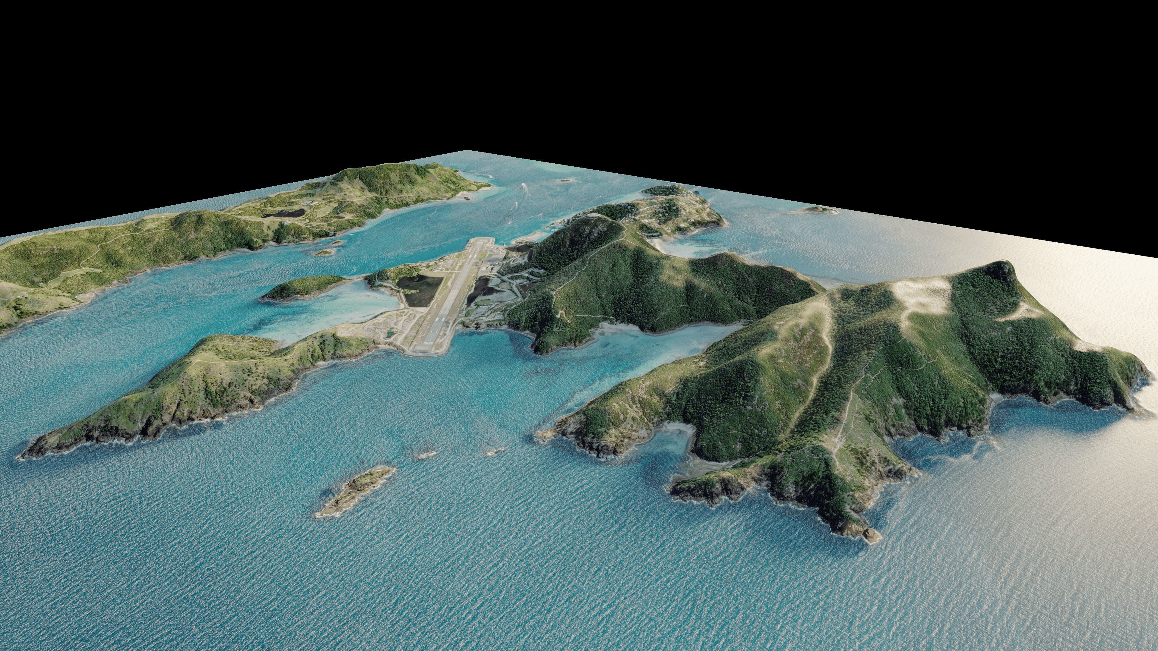 Hamilton Island and dent island full 3d model terrain 3D model_4