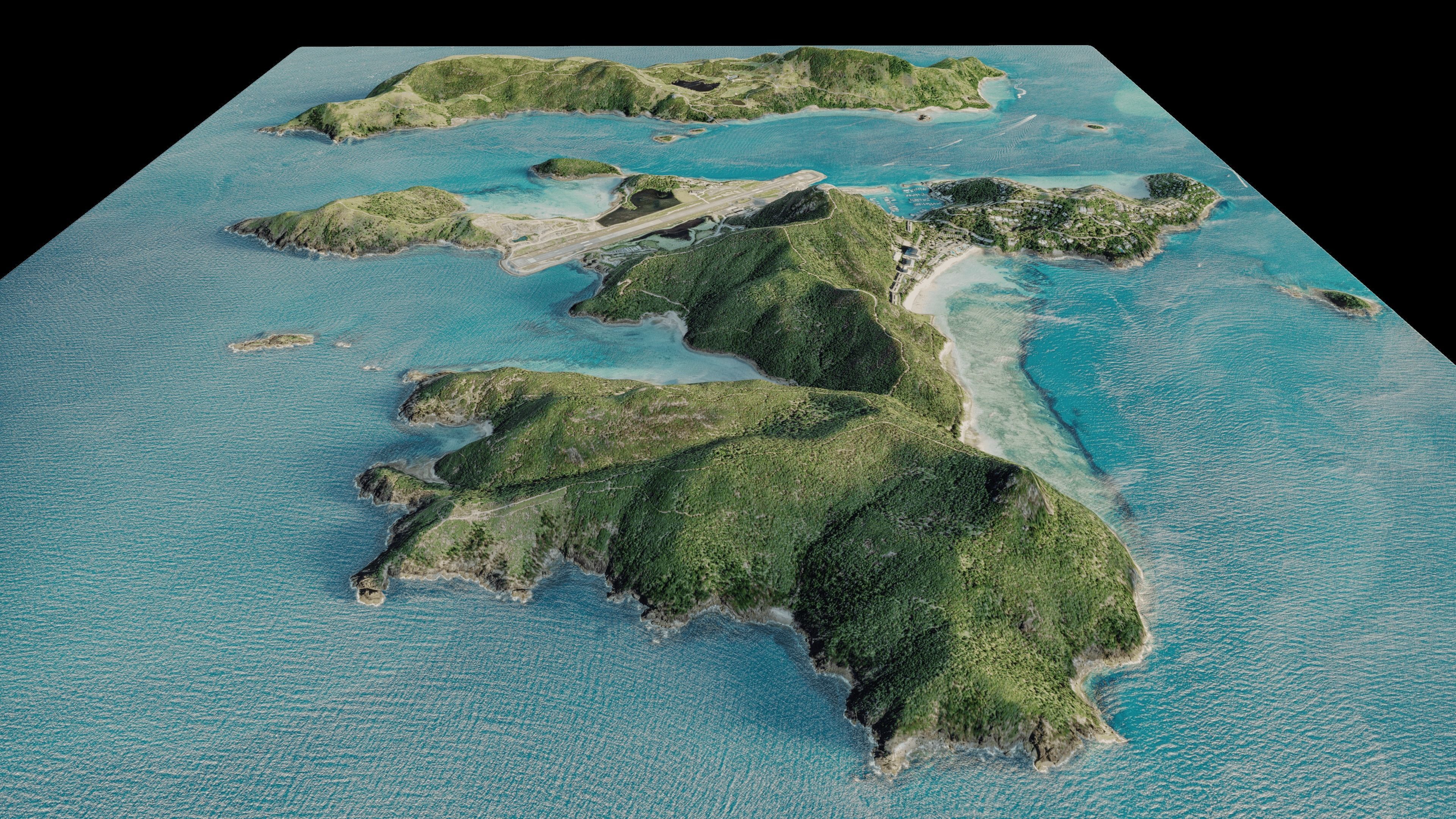 Hamilton Island and dent island full 3d model terrain 3D model_10