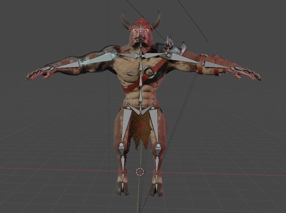 Minotaur Low-poly 3D model_2