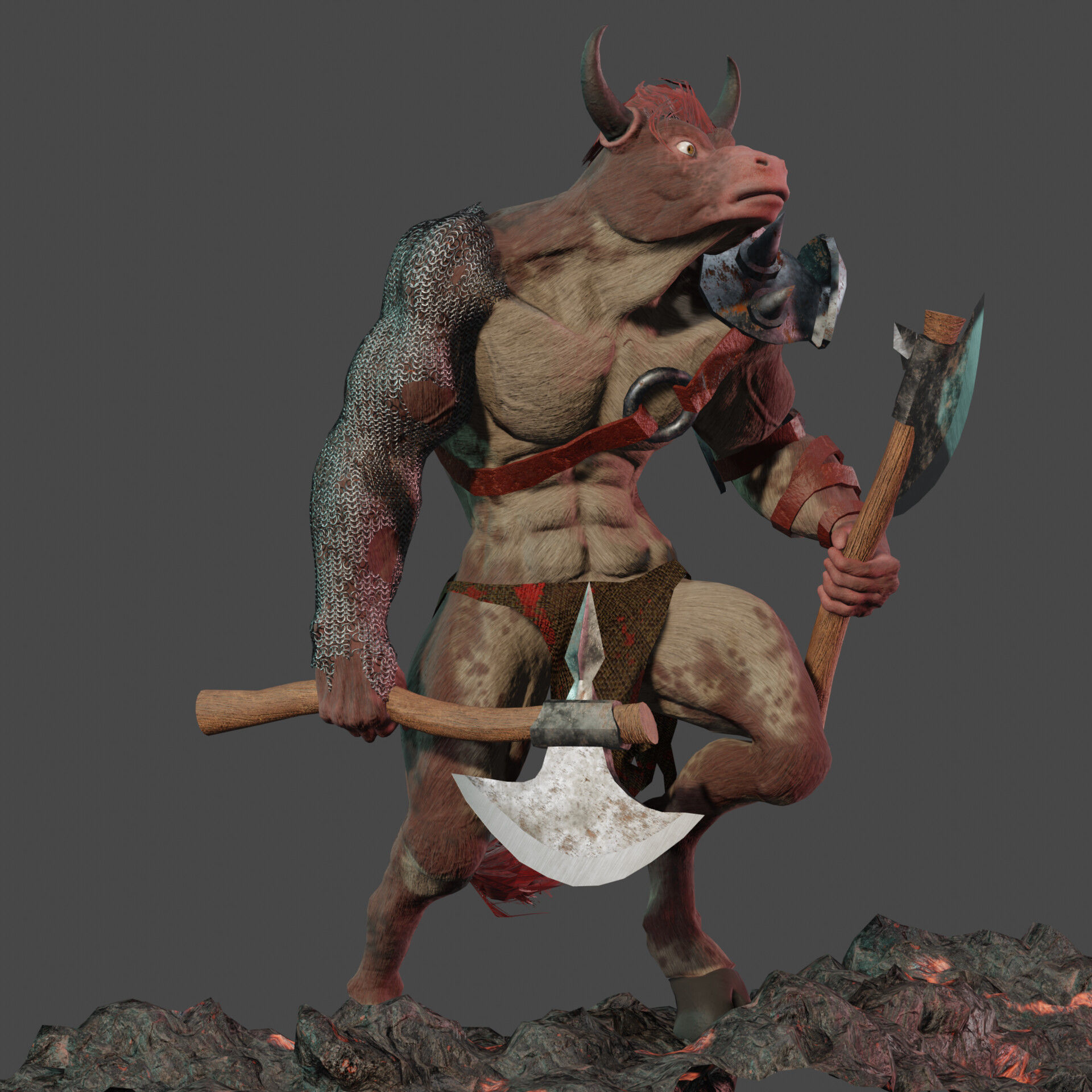 Minotaur Low-poly 3D model_1