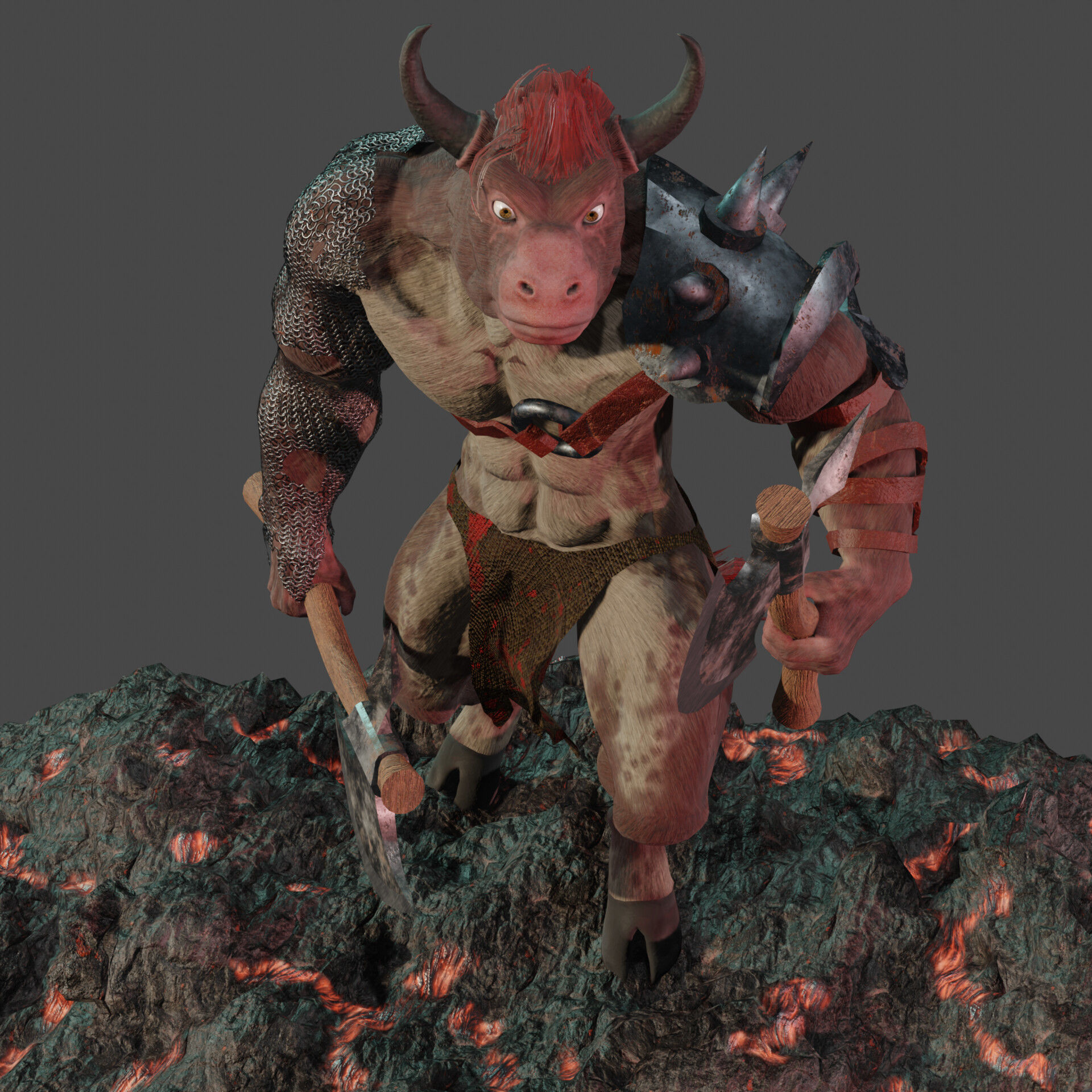 Minotaur Low-poly 3D model_8