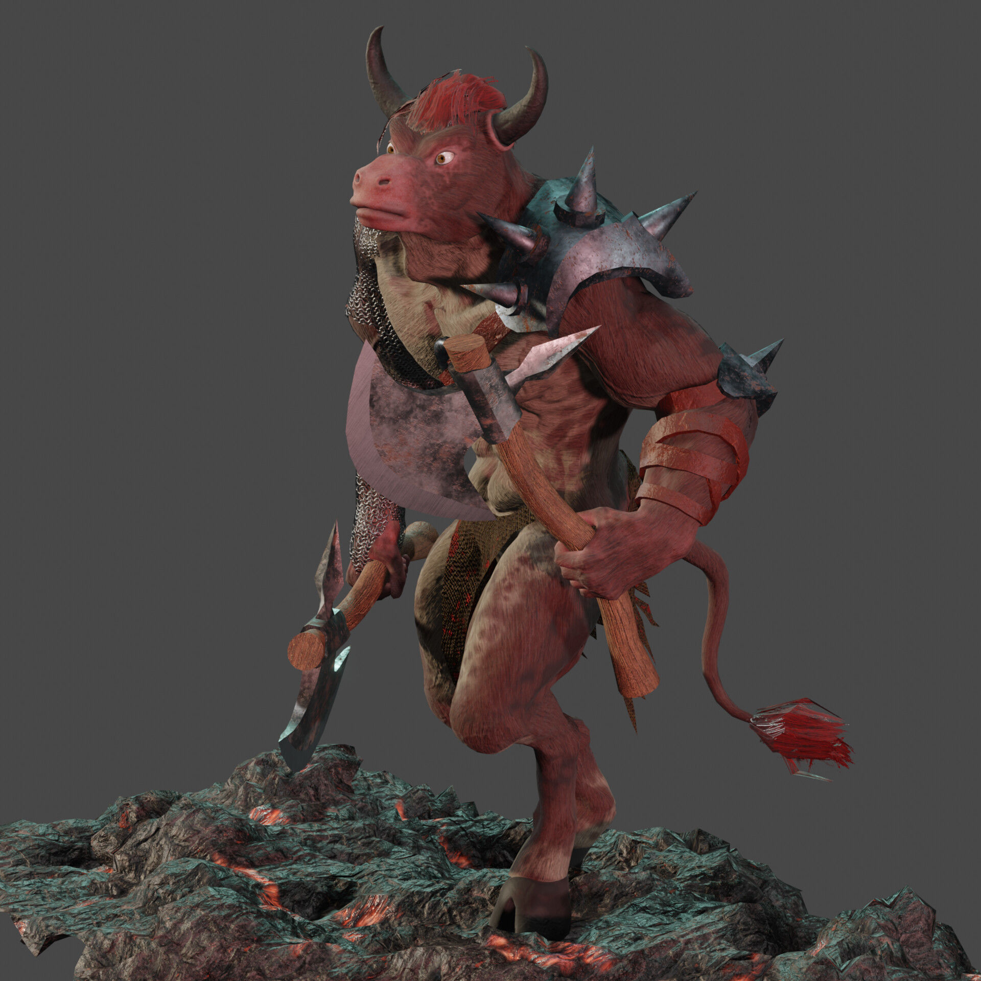 Minotaur Low-poly 3D model_6