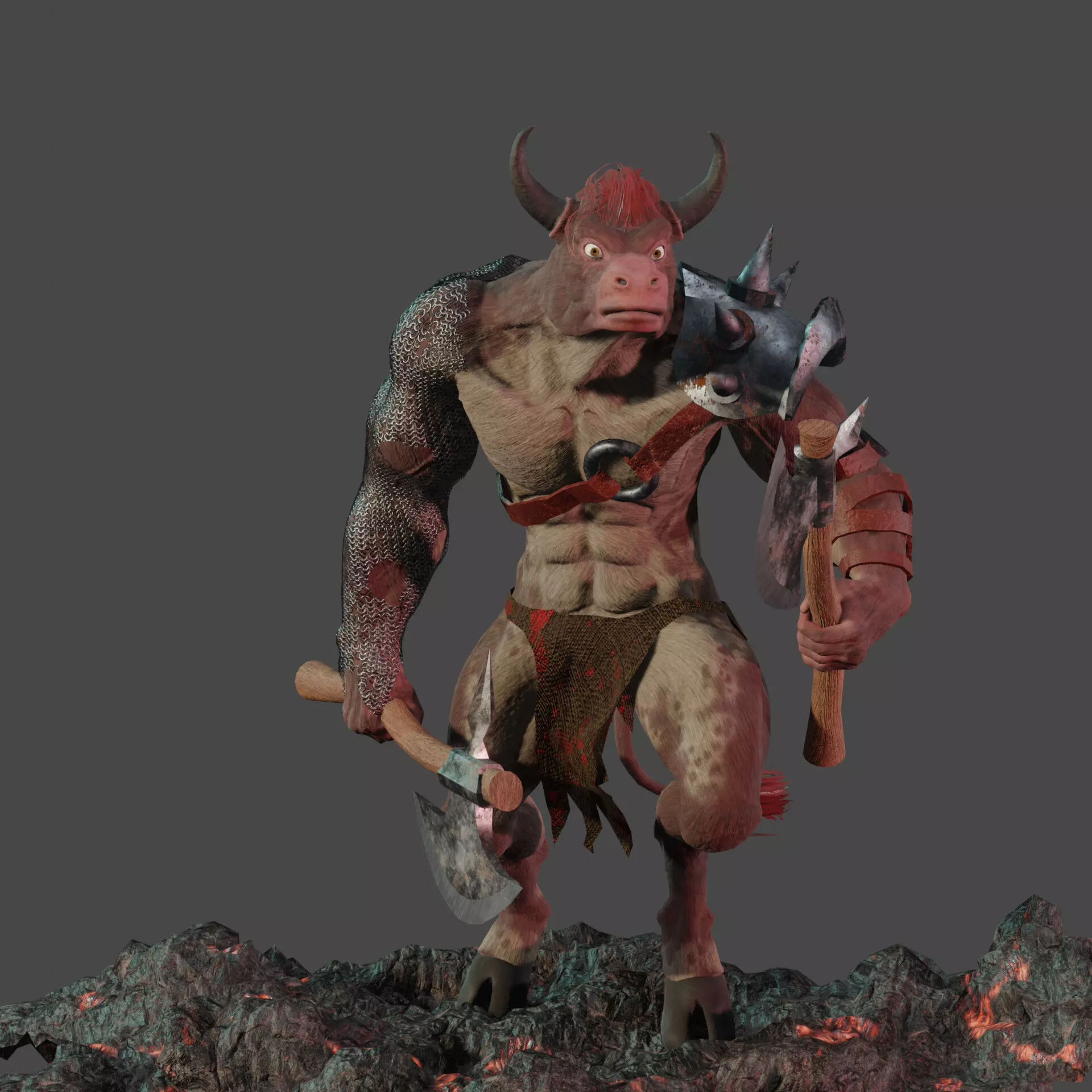 Minotaur Low-poly 3D model_0