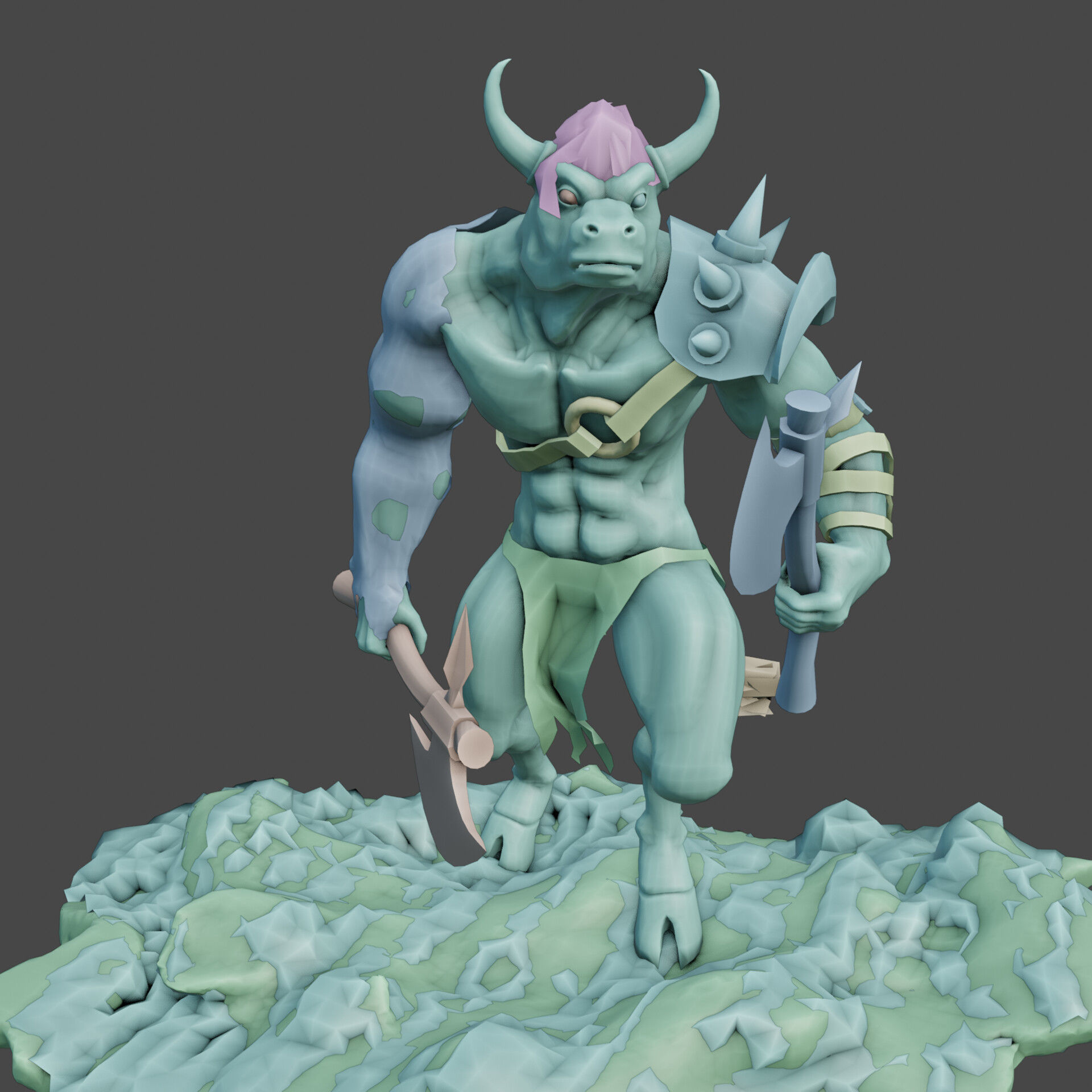 Minotaur Low-poly 3D model_11