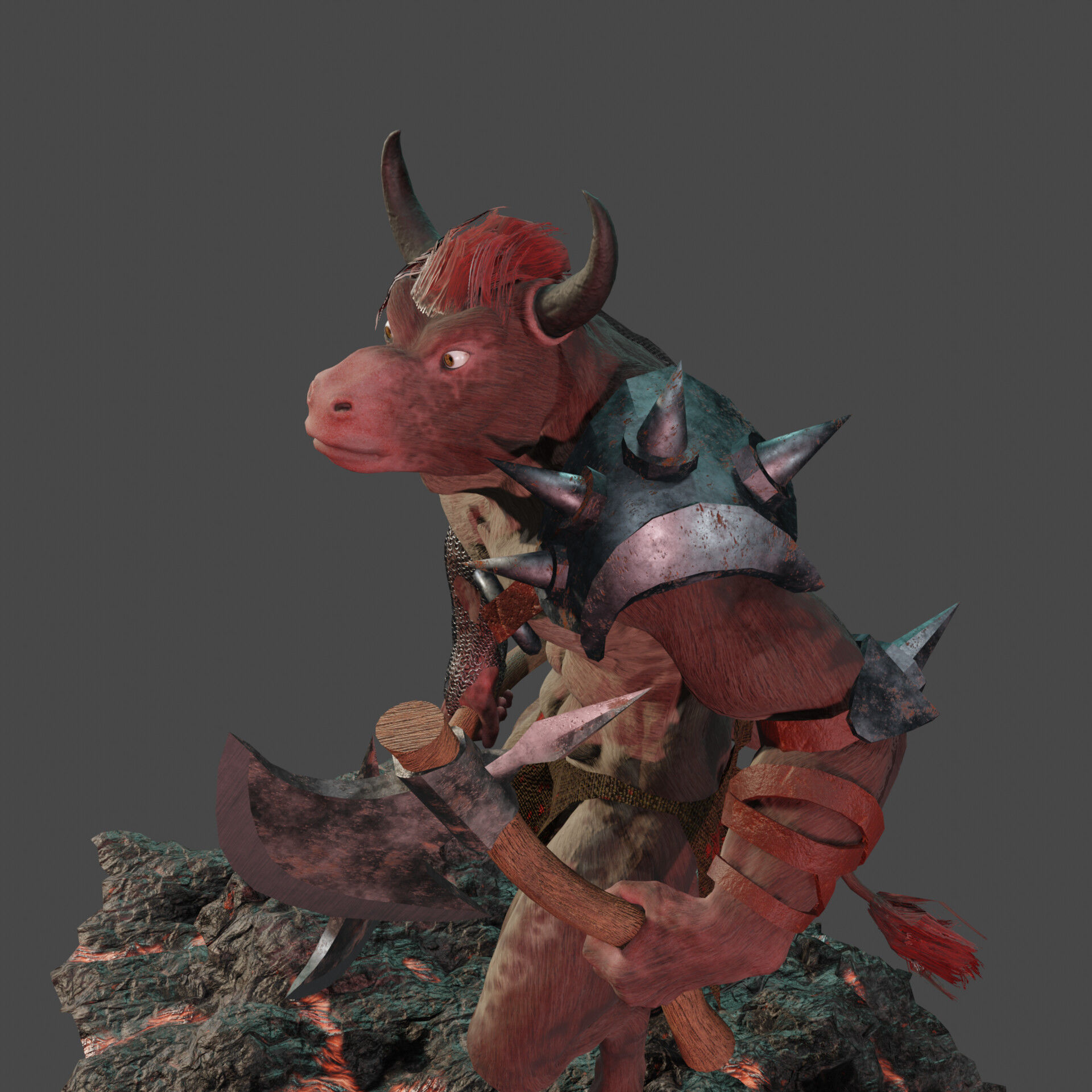 Minotaur Low-poly 3D model_10