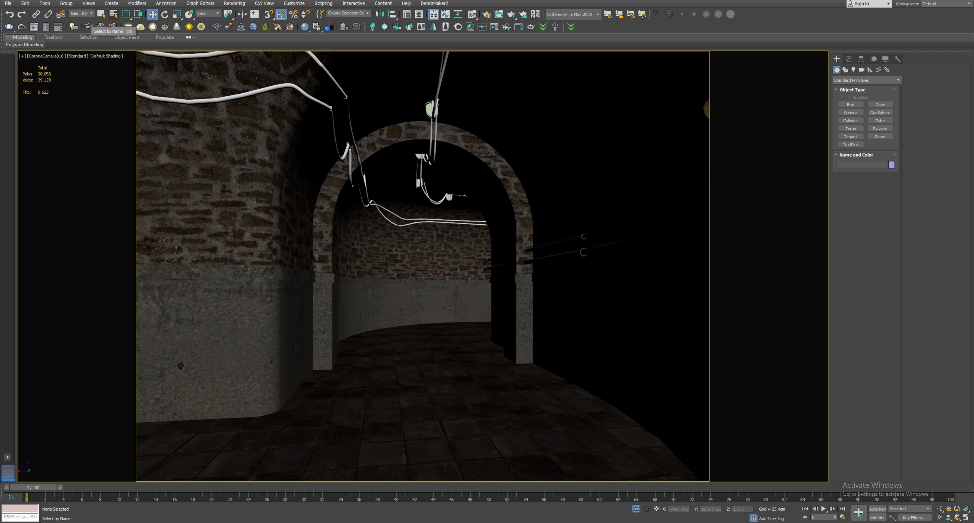 Low poly Underground Tunnel corridor 02 Low-poly 3D model_6