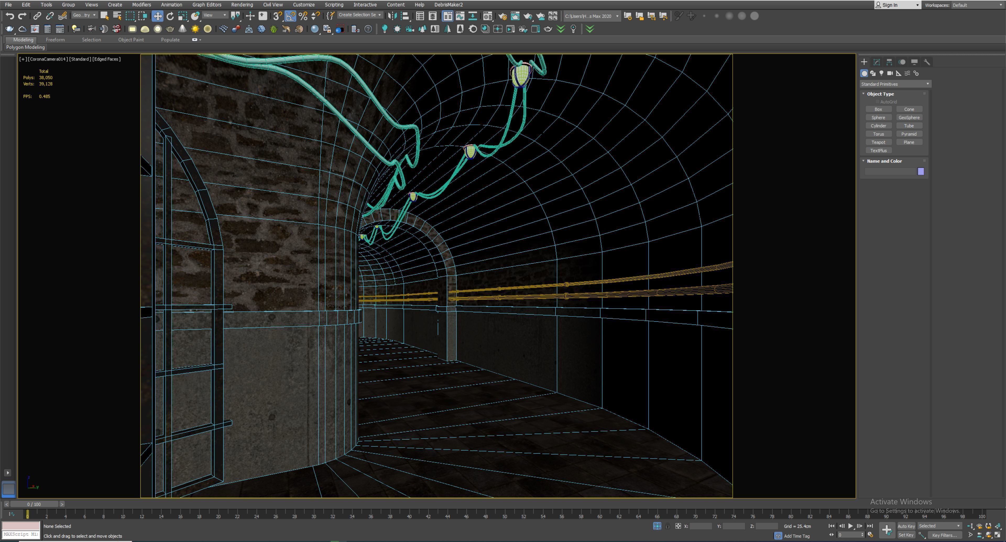 Low poly Underground Tunnel corridor 02 Low-poly 3D model_5