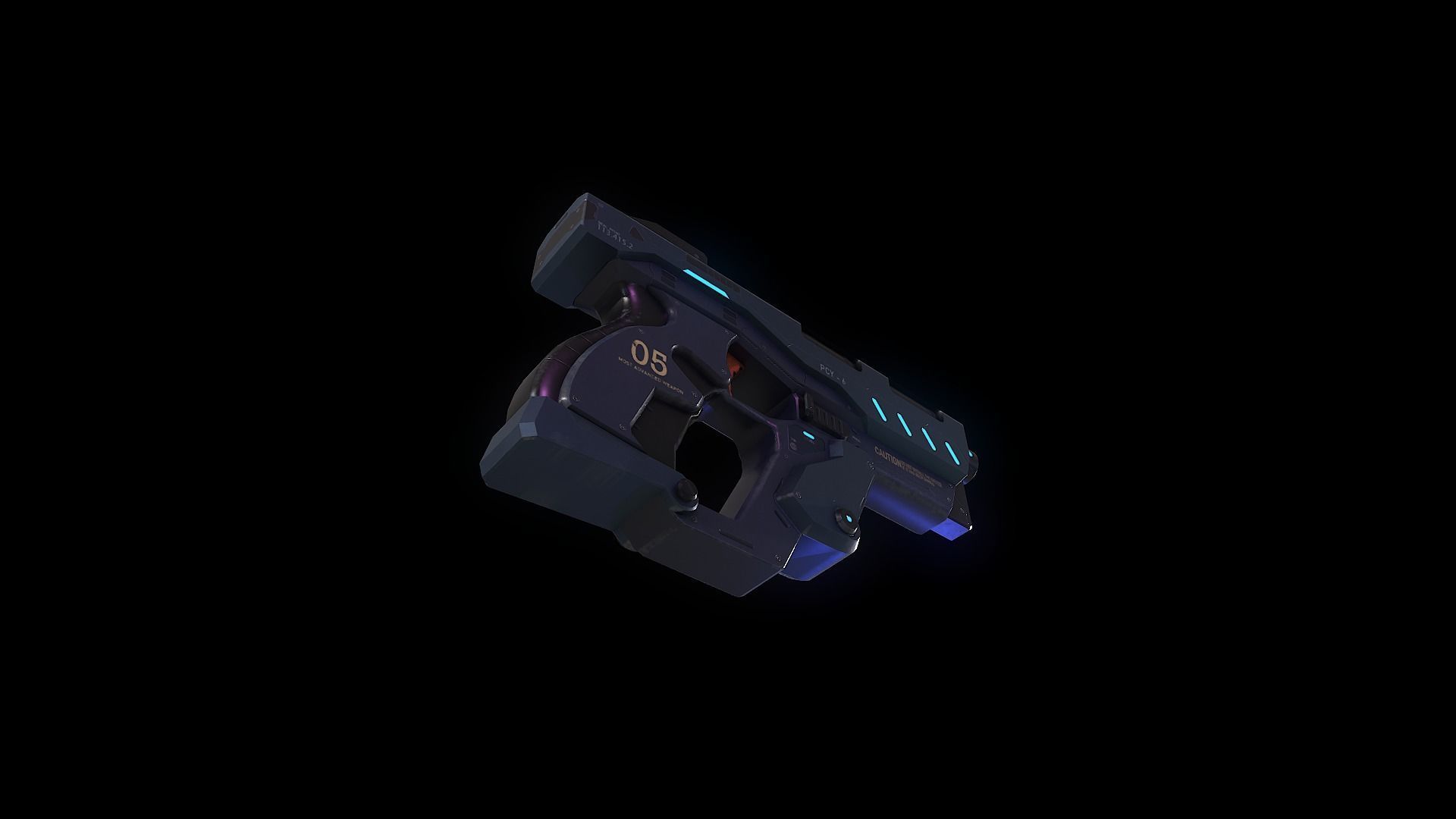 3D model Low Poly Sci-Fi Futuristic Pistol Handgun AR VR Ready VR / AR ...