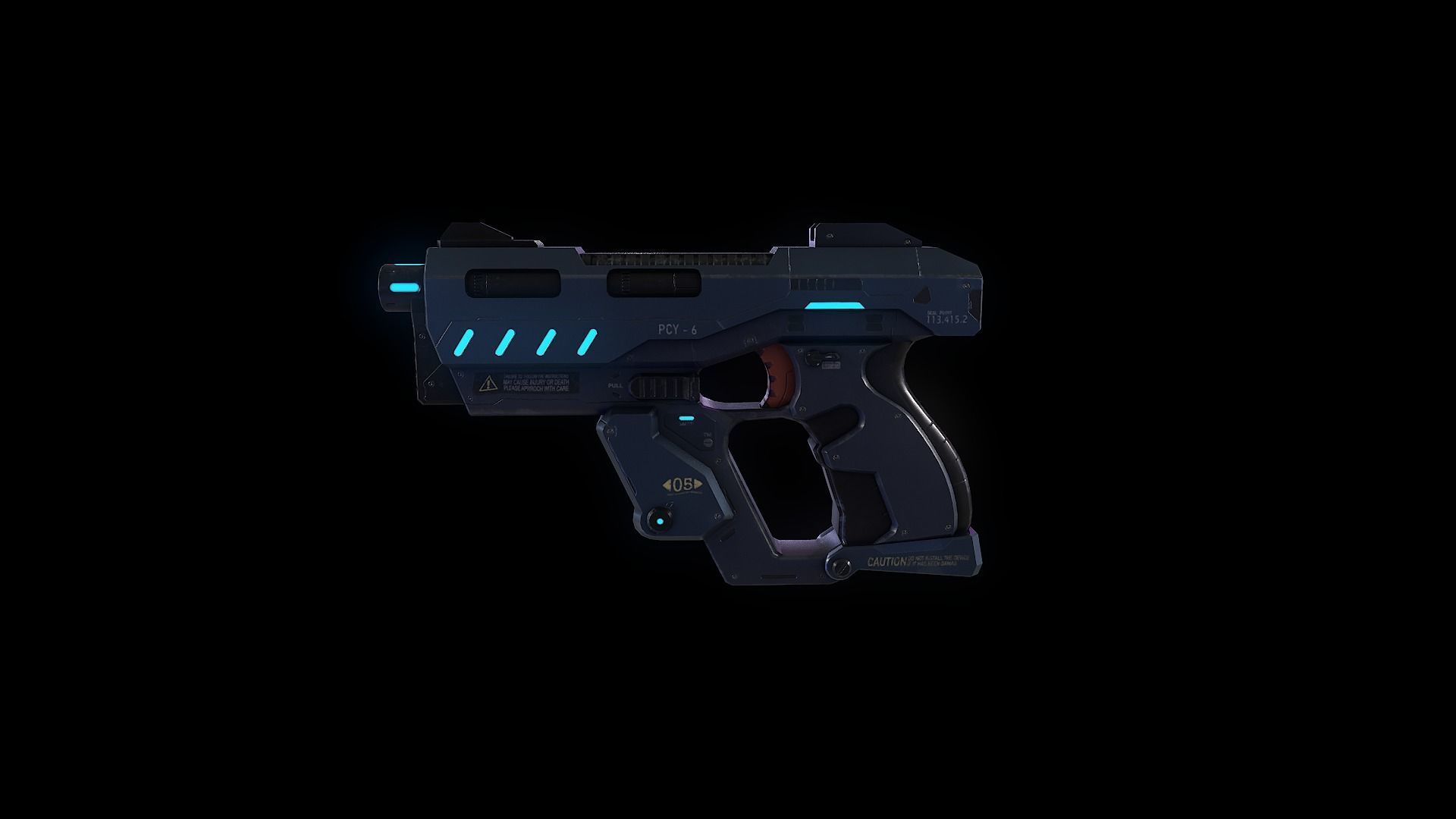 3D model Low Poly Sci-Fi Futuristic Pistol Handgun AR VR Ready VR / AR ...