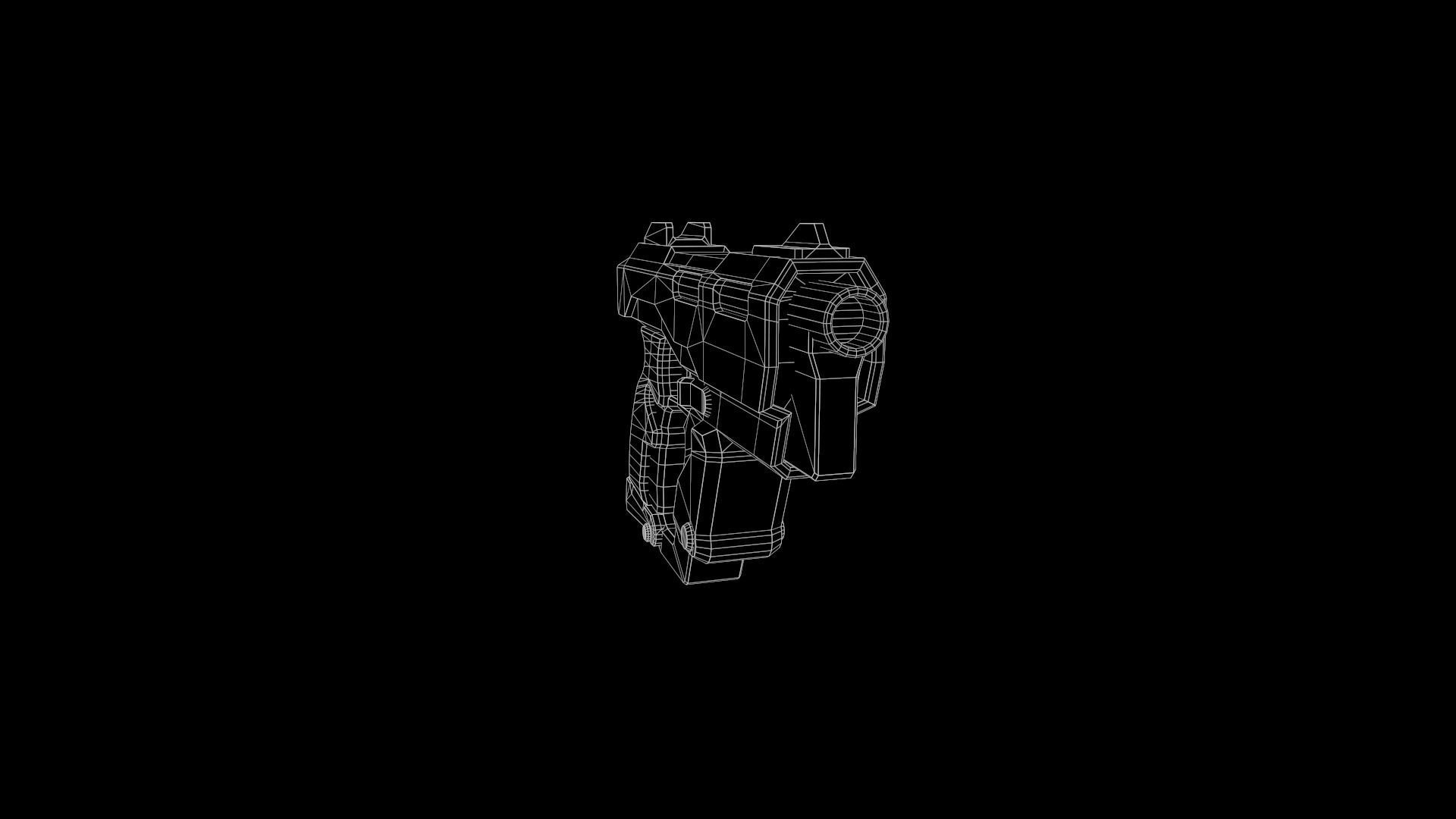 3D model Low Poly Sci-Fi Futuristic Pistol Handgun AR VR Ready VR / AR ...