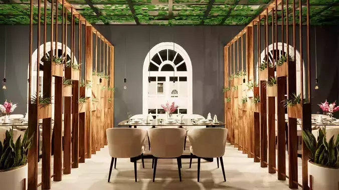 THE FULL RESTAURANT INTERIOR DESIGN PACK 3D model