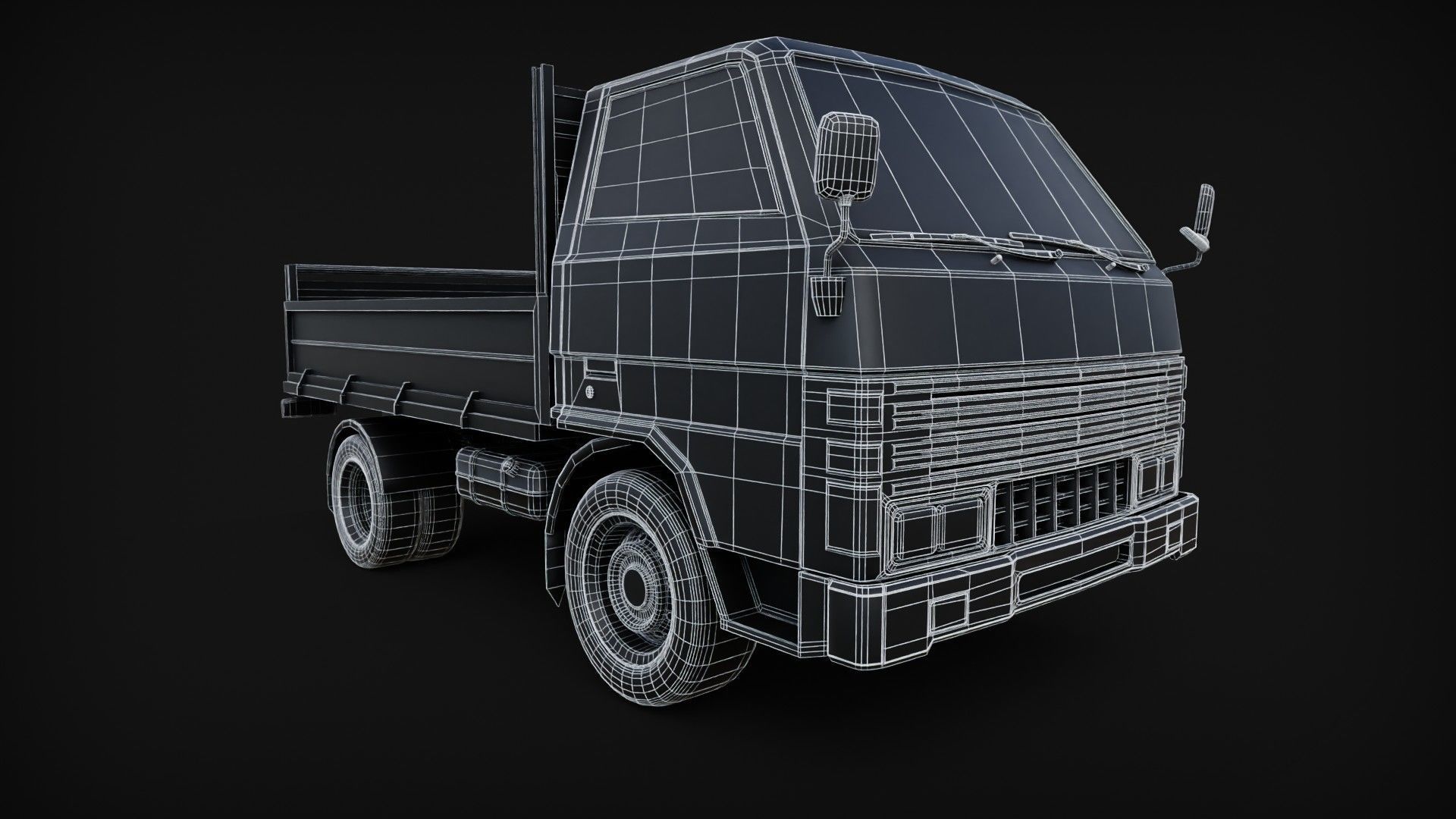 Lorry Truck Toyota Dyna Low-poly 3D model_5
