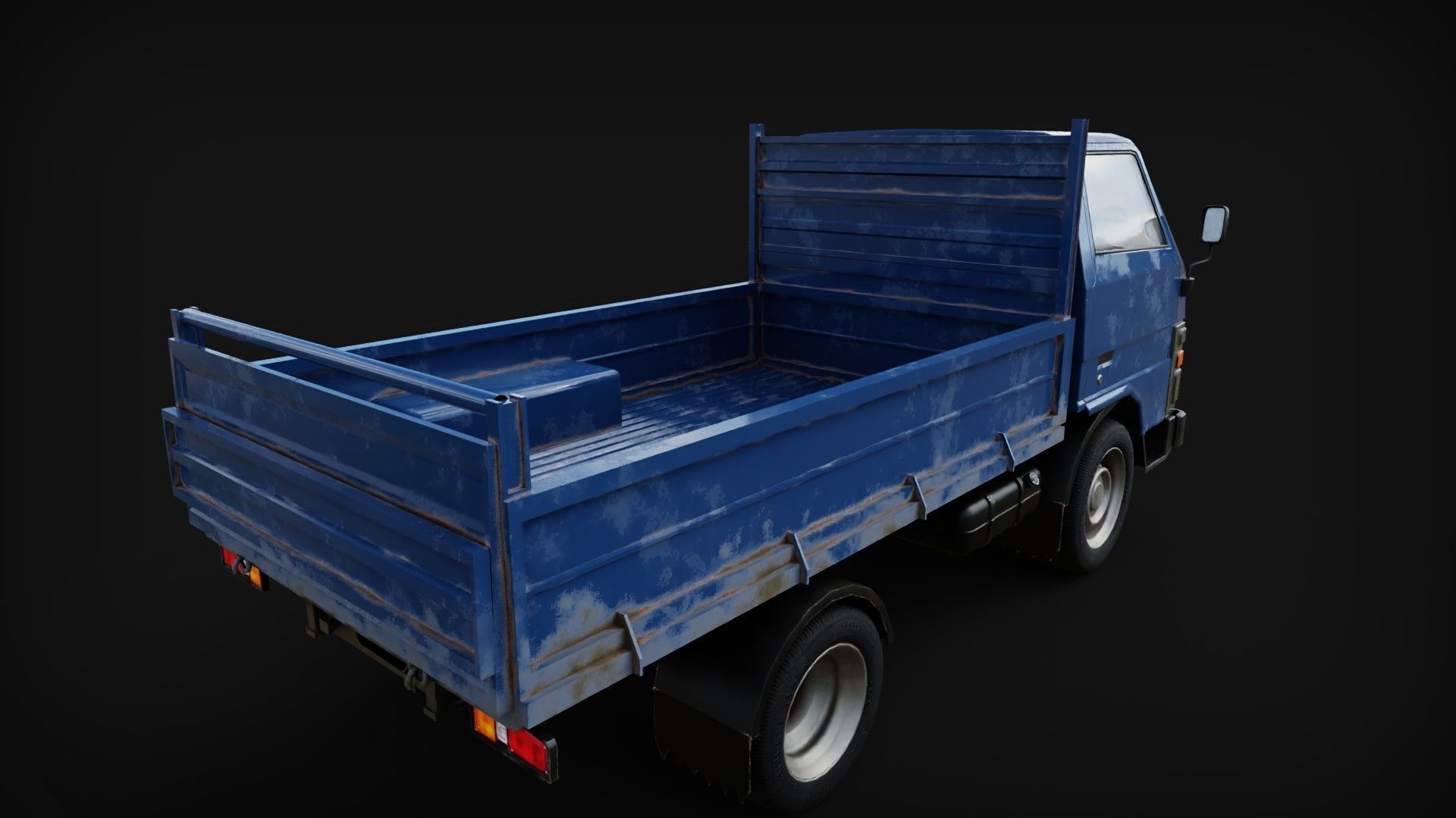 Lorry Truck Toyota Dyna Low-poly 3D model_3