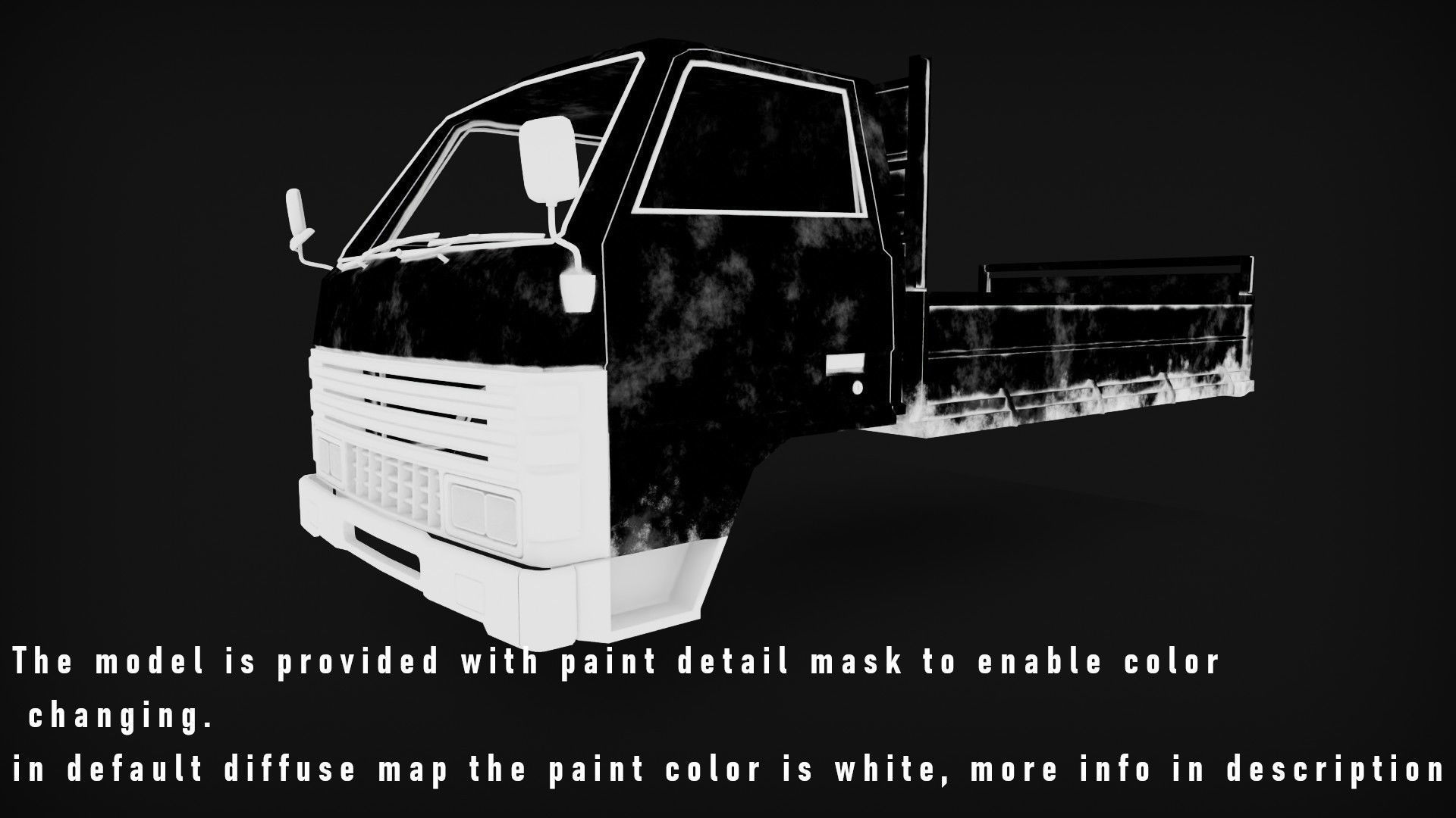 Lorry Truck Toyota Dyna Low-poly 3D model_6