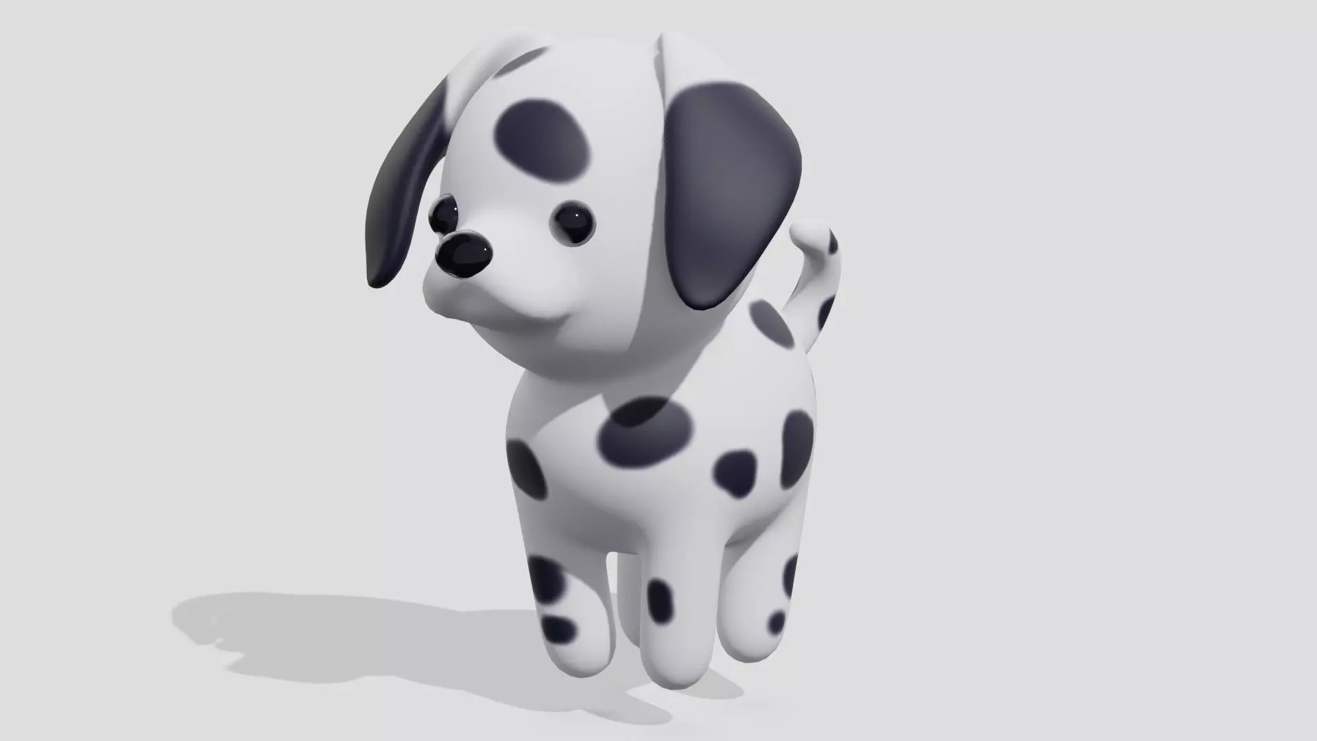 Cute dalmatian dog  Low-poly 3D model_0
