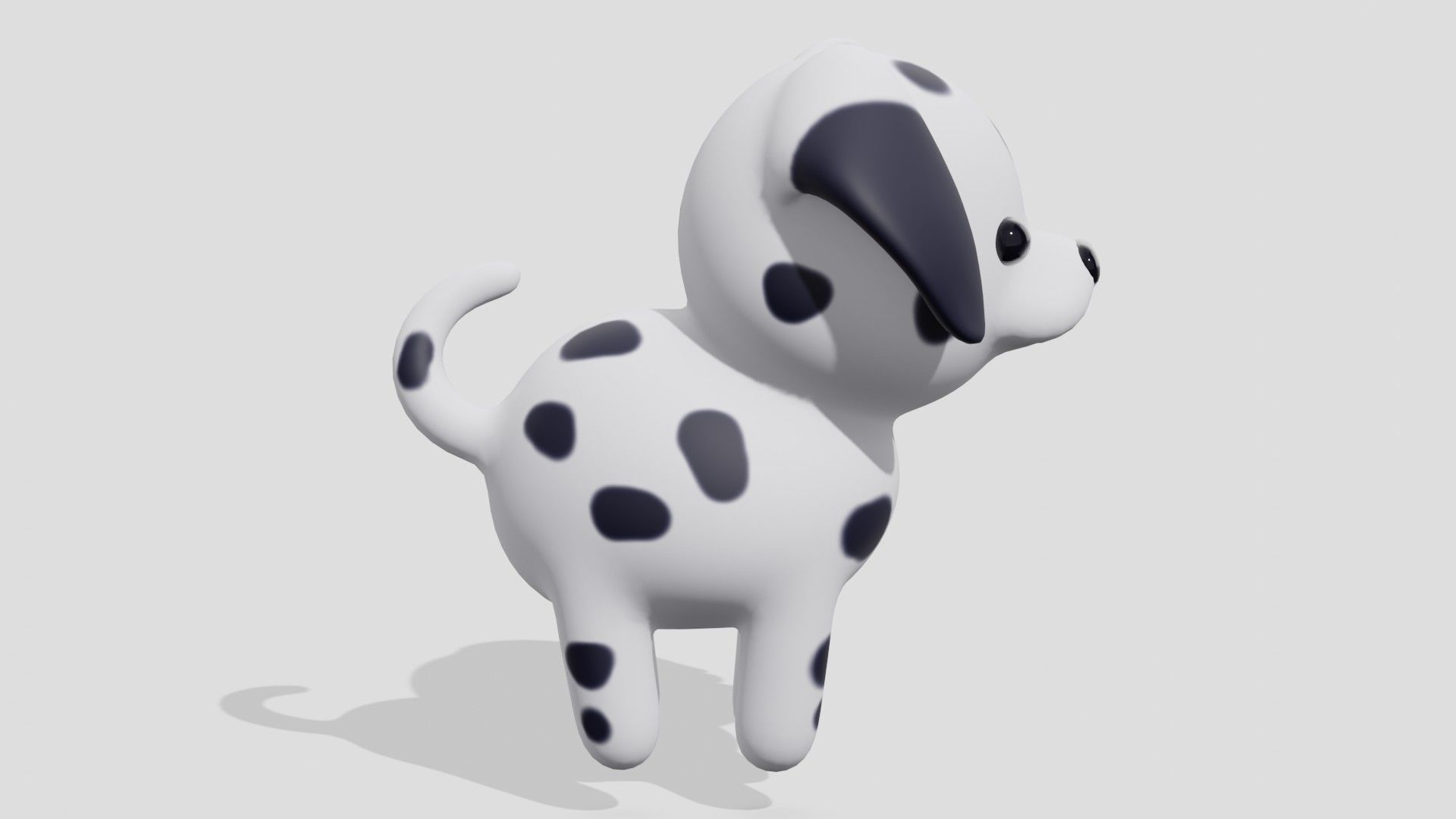 Cute dalmatian dog  Low-poly 3D model_2