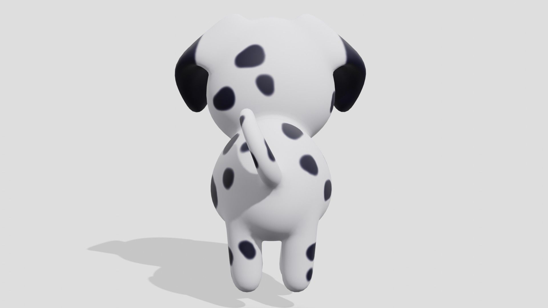 Cute dalmatian dog  Low-poly 3D model_4