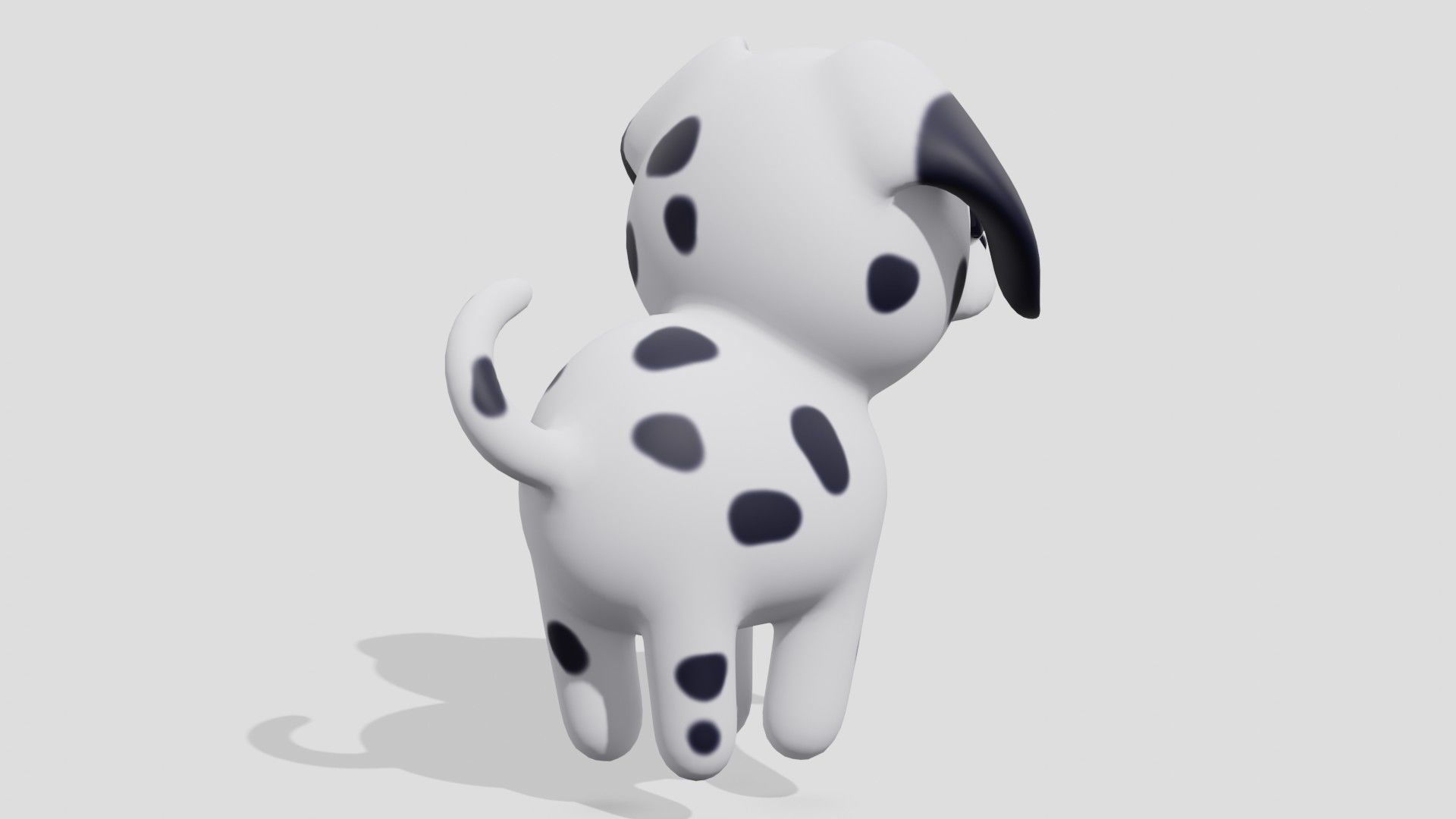 Cute dalmatian dog  Low-poly 3D model_3