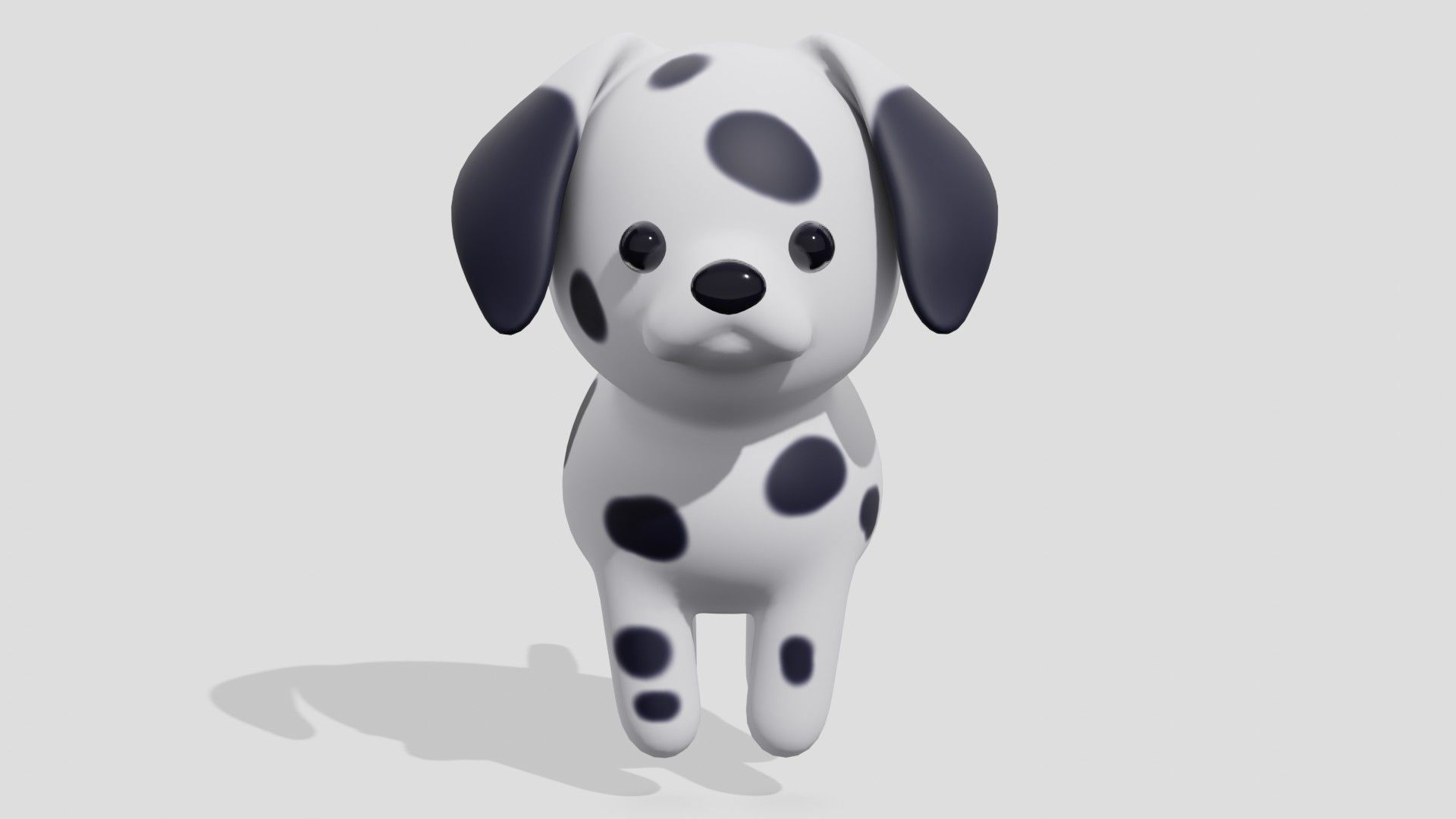 Cute dalmatian dog  Low-poly 3D model_1