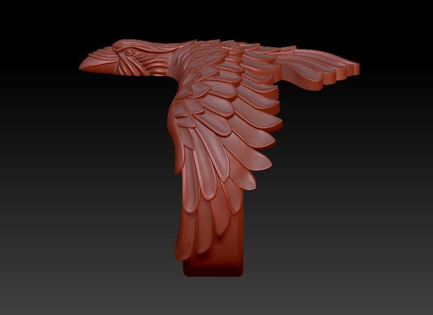 Raven ring wings feathers 3D print model_10