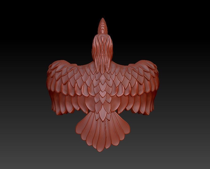 Raven ring wings feathers 3D print model_8
