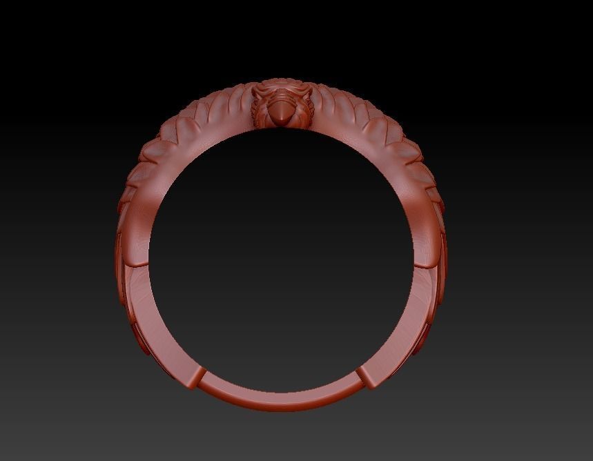 Raven ring wings feathers 3D print model_12