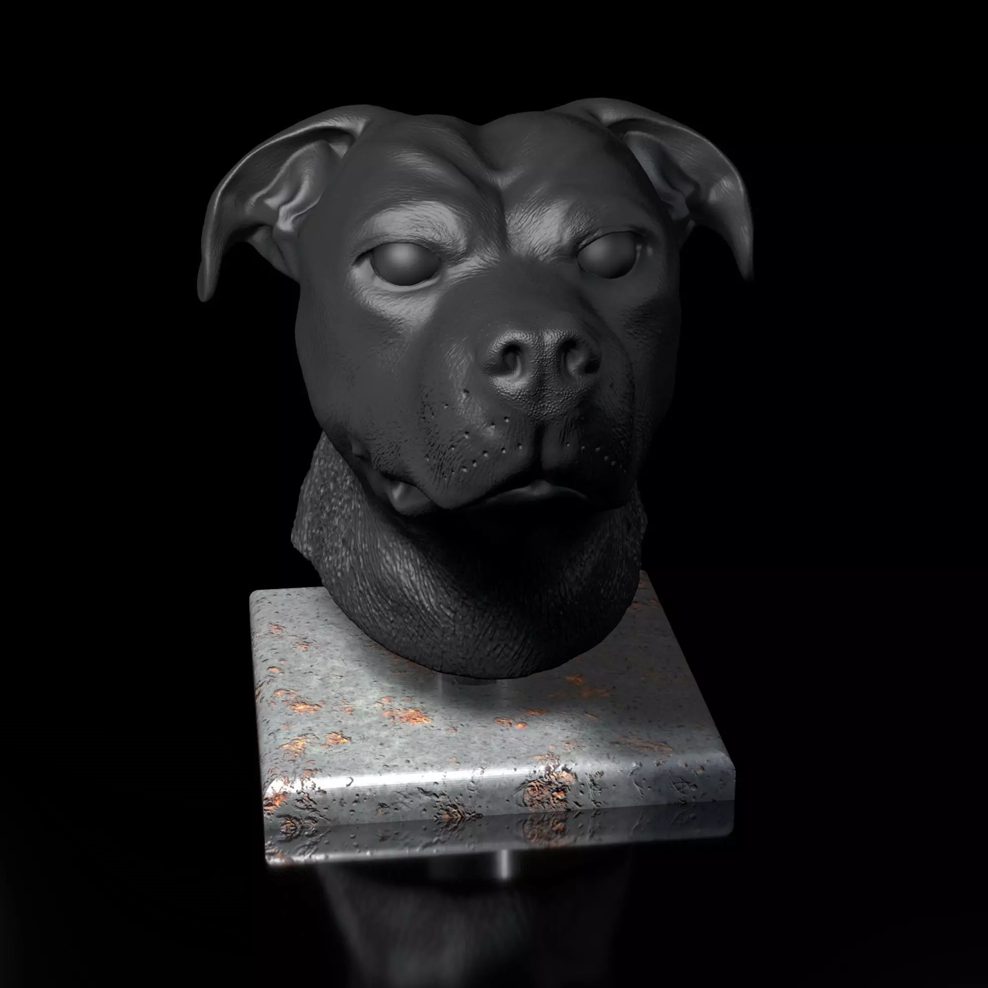 American Staffordshire Terrier Dog as STL 3D Modell 3D print model