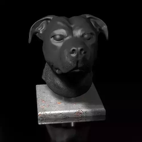 American Staffordshire Terrier Dog as STL 3D Modell 