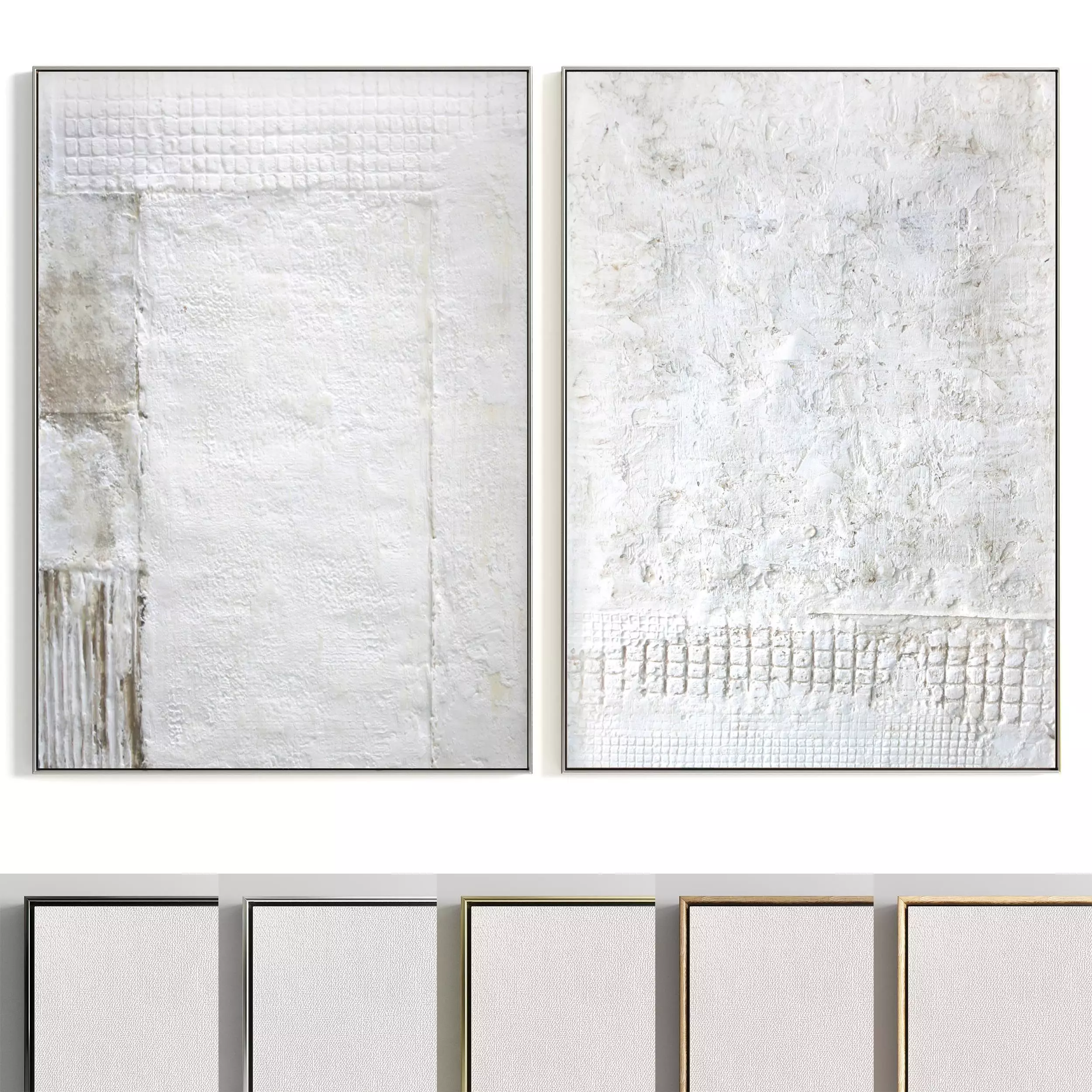 Plaster Two Photo Frame 363 Low-poly 3D model_0