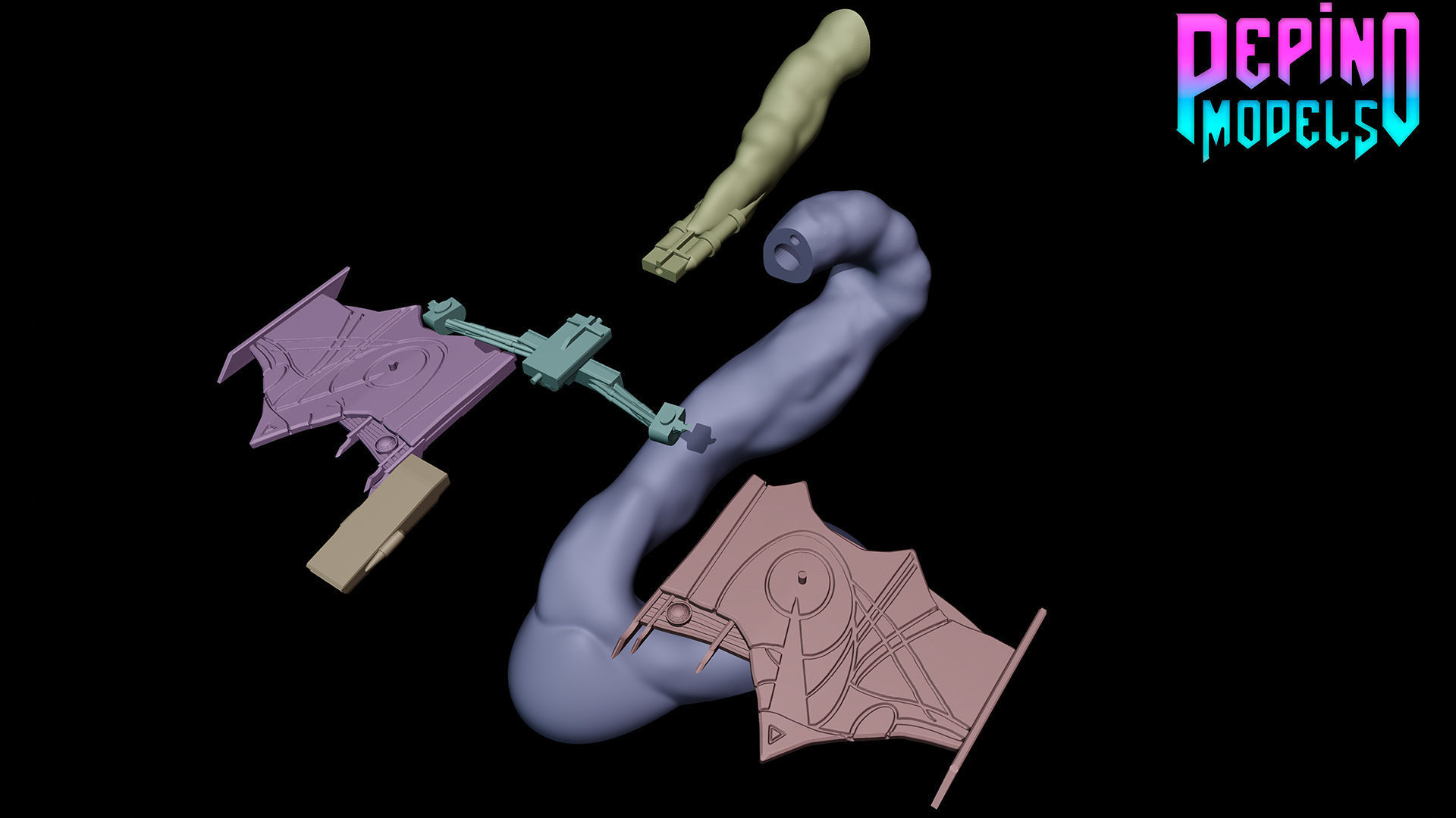 Green Goblin from Spiderman No Way Home - 62mm scale miniature 3D print model_3