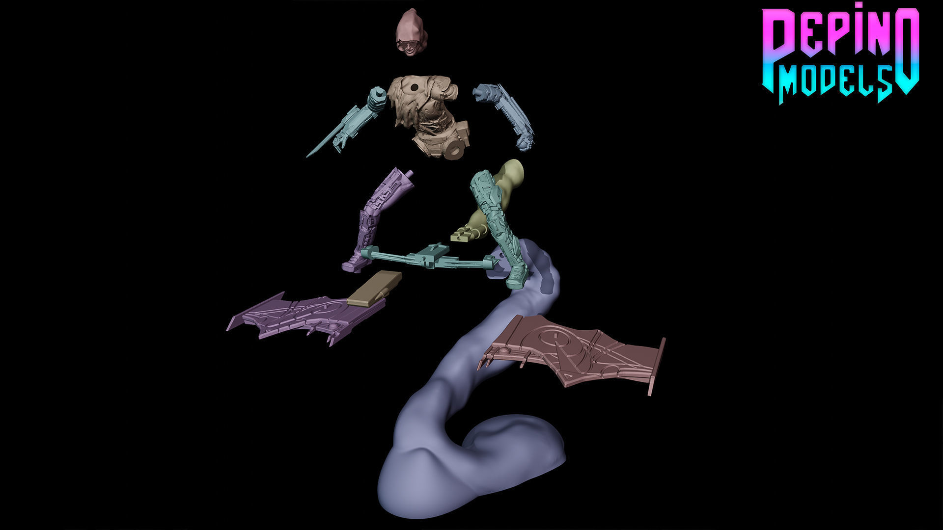 Green Goblin from Spiderman No Way Home - 62mm scale miniature 3D print model_2