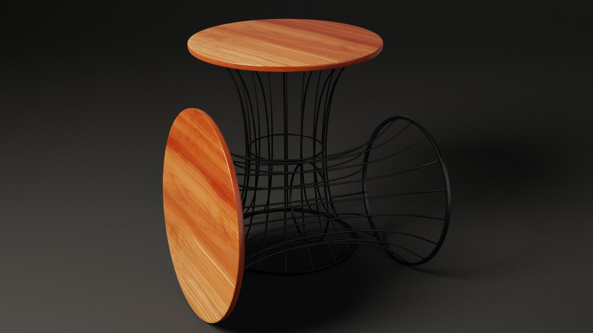 Hourglass Side Table 3D model_3