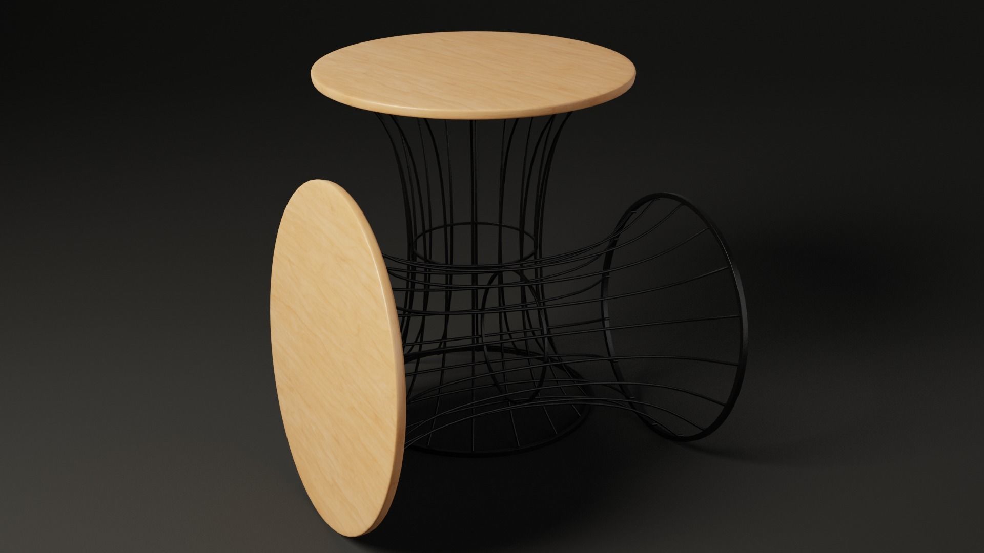 Hourglass Side Table 3D model_6