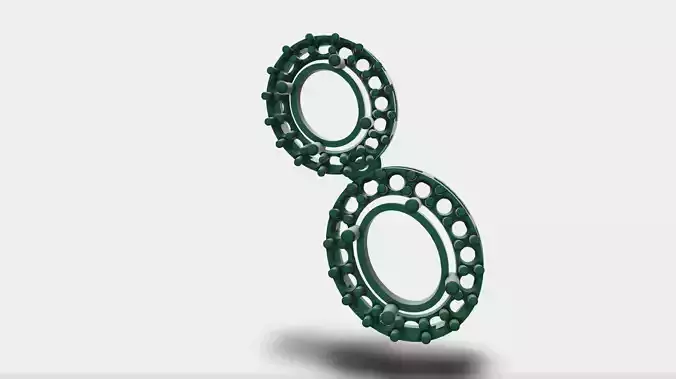 Two step oval stone pendant 3d model 