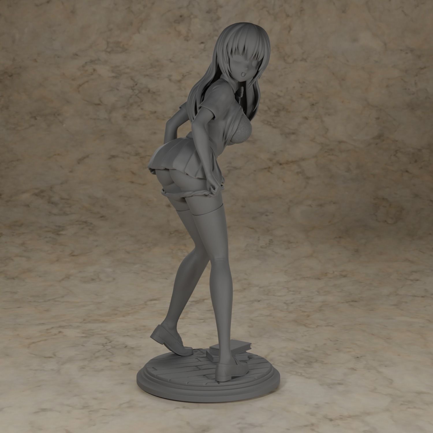 NAUGHTY ANIME SCHOOLGIRL 3D print model_2