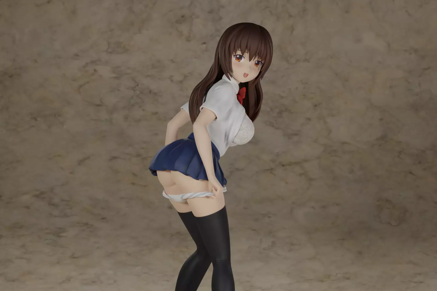 NAUGHTY ANIME SCHOOLGIRL 3D print model_0